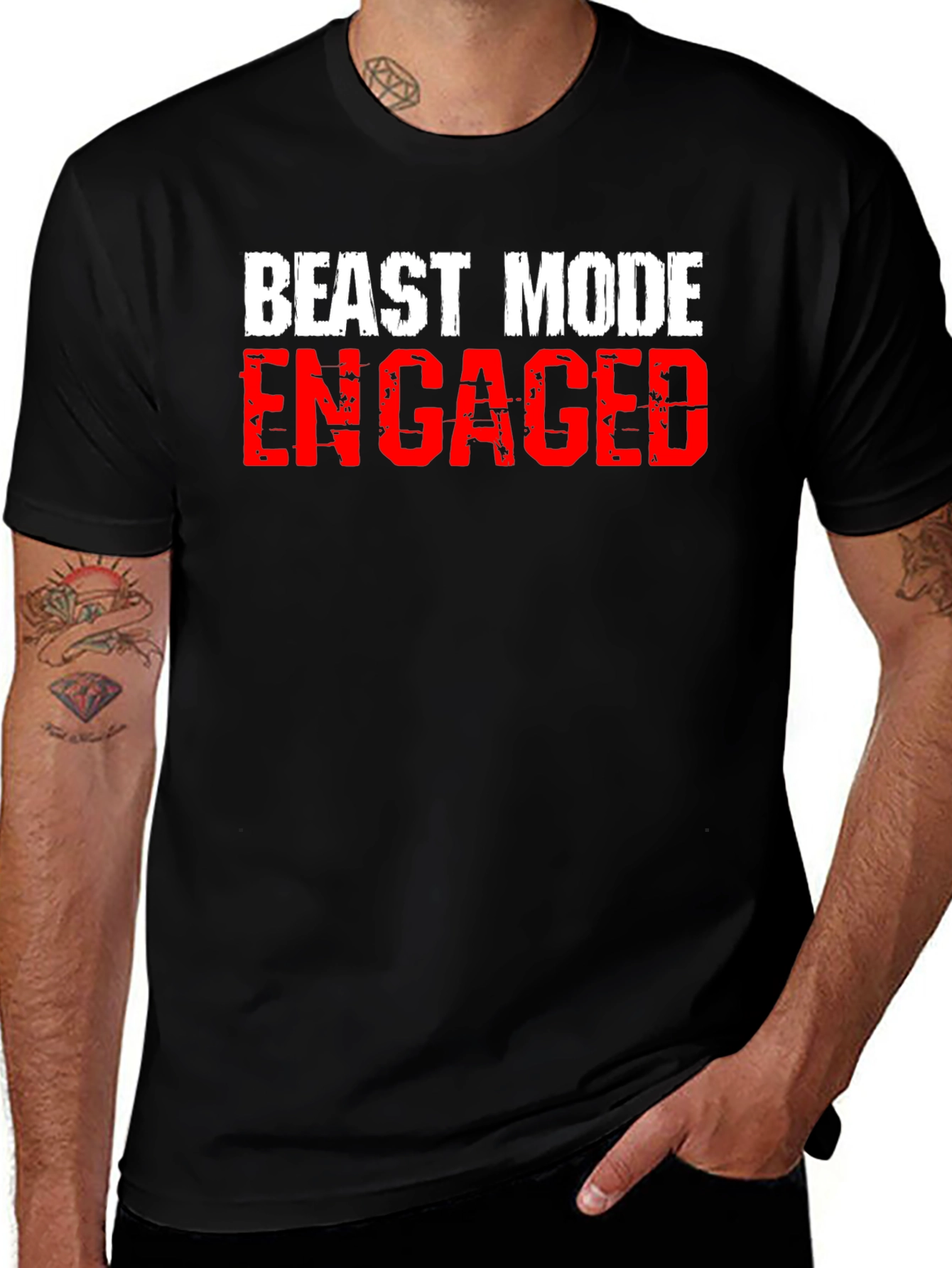 Variant 2 of Beast Mode Engaged Graphic Tee - Black