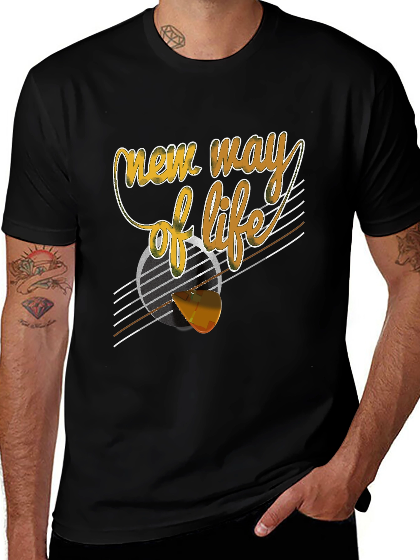 Variant 16 of New Way of Life Graphic Black T-Shirt