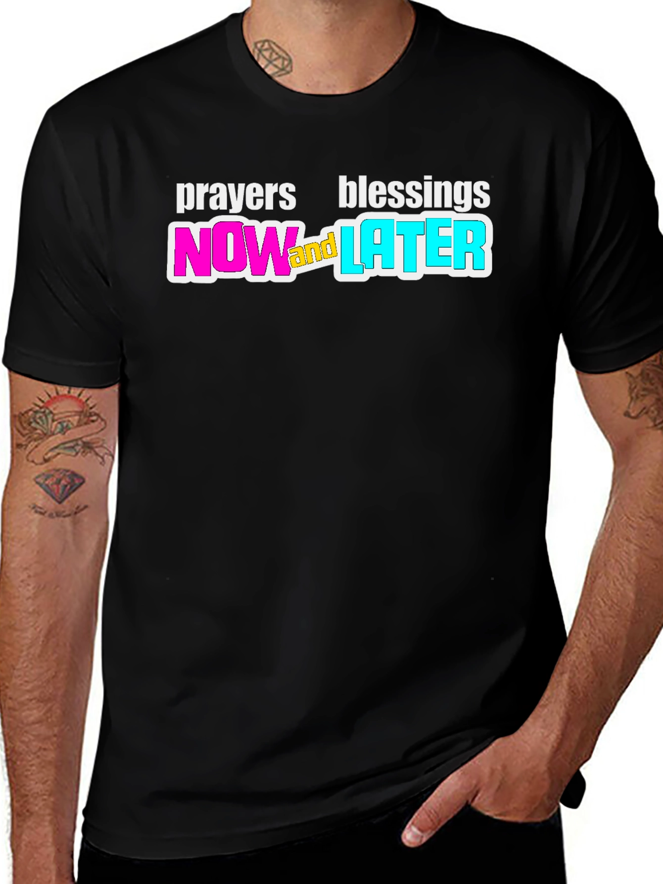 Variant 6 of Prayers Blessings Now and Later Black T-Shirt