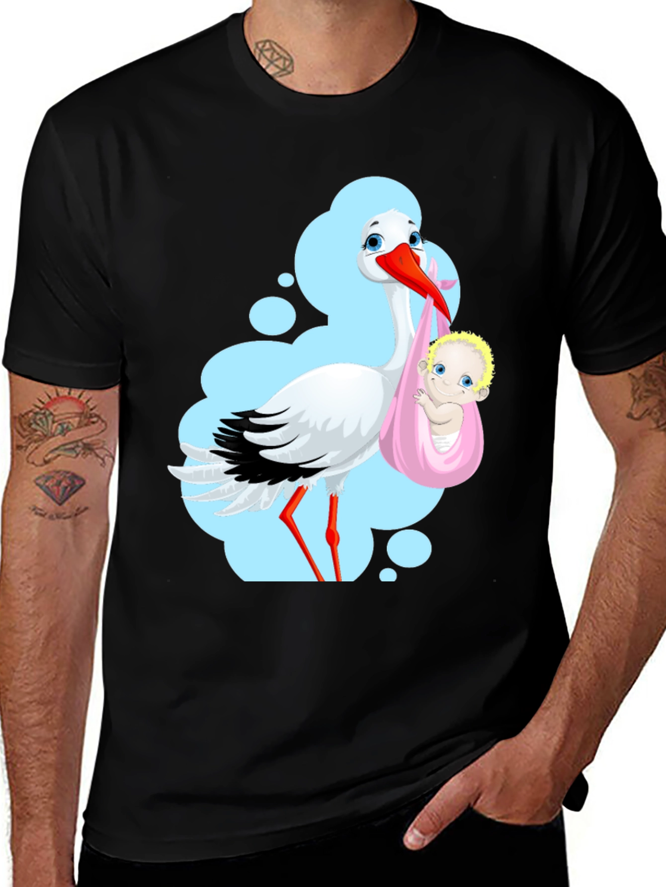Variant 16 of Stork & Baby Graphic Tee - New Arrival!