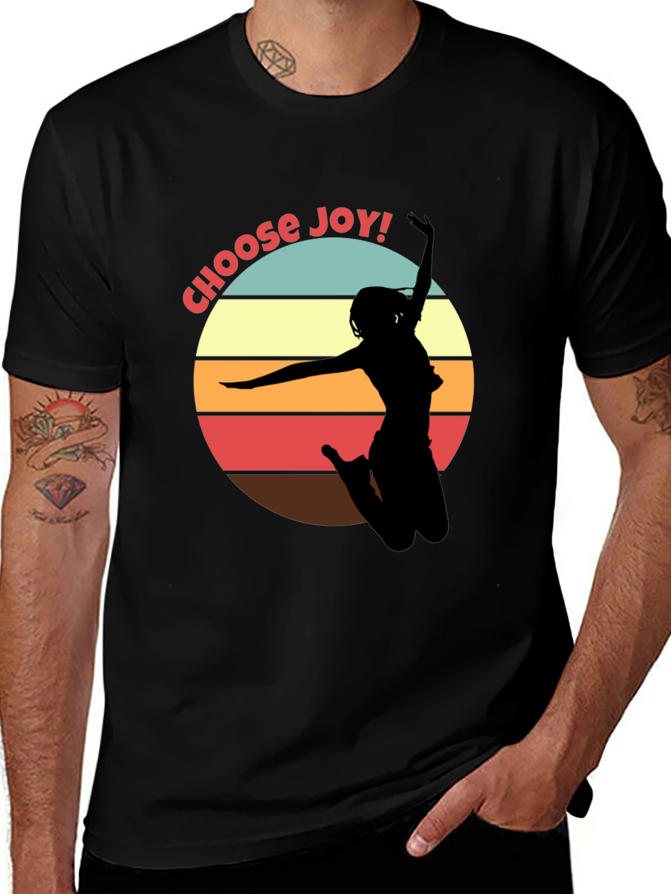 Choose Joy Retro Graphic T-Shirt - Black Unisex Tee