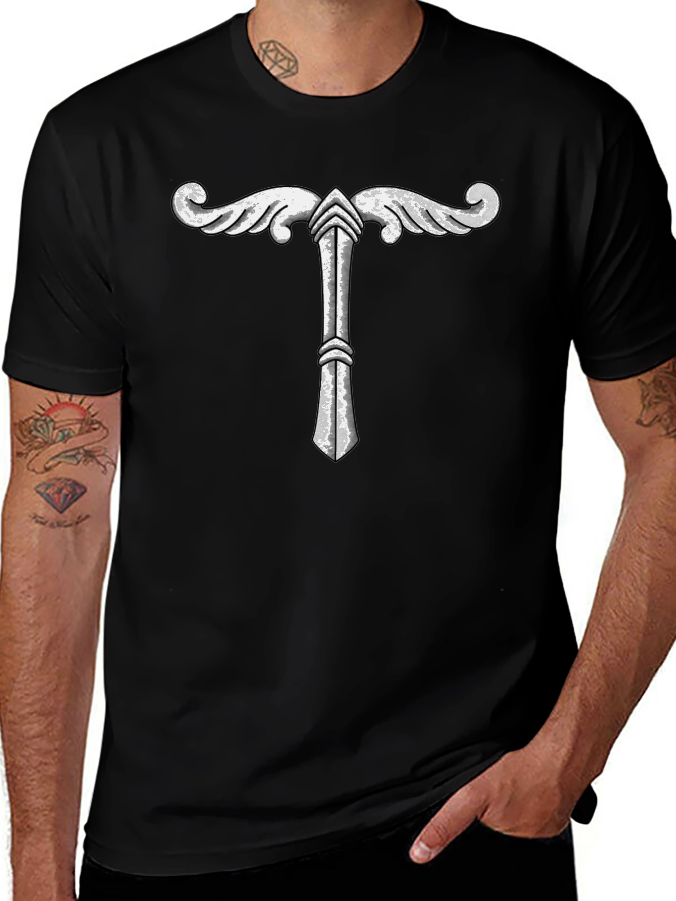 Variant 16 of Winged Medieval T-Shirt - Black Tee