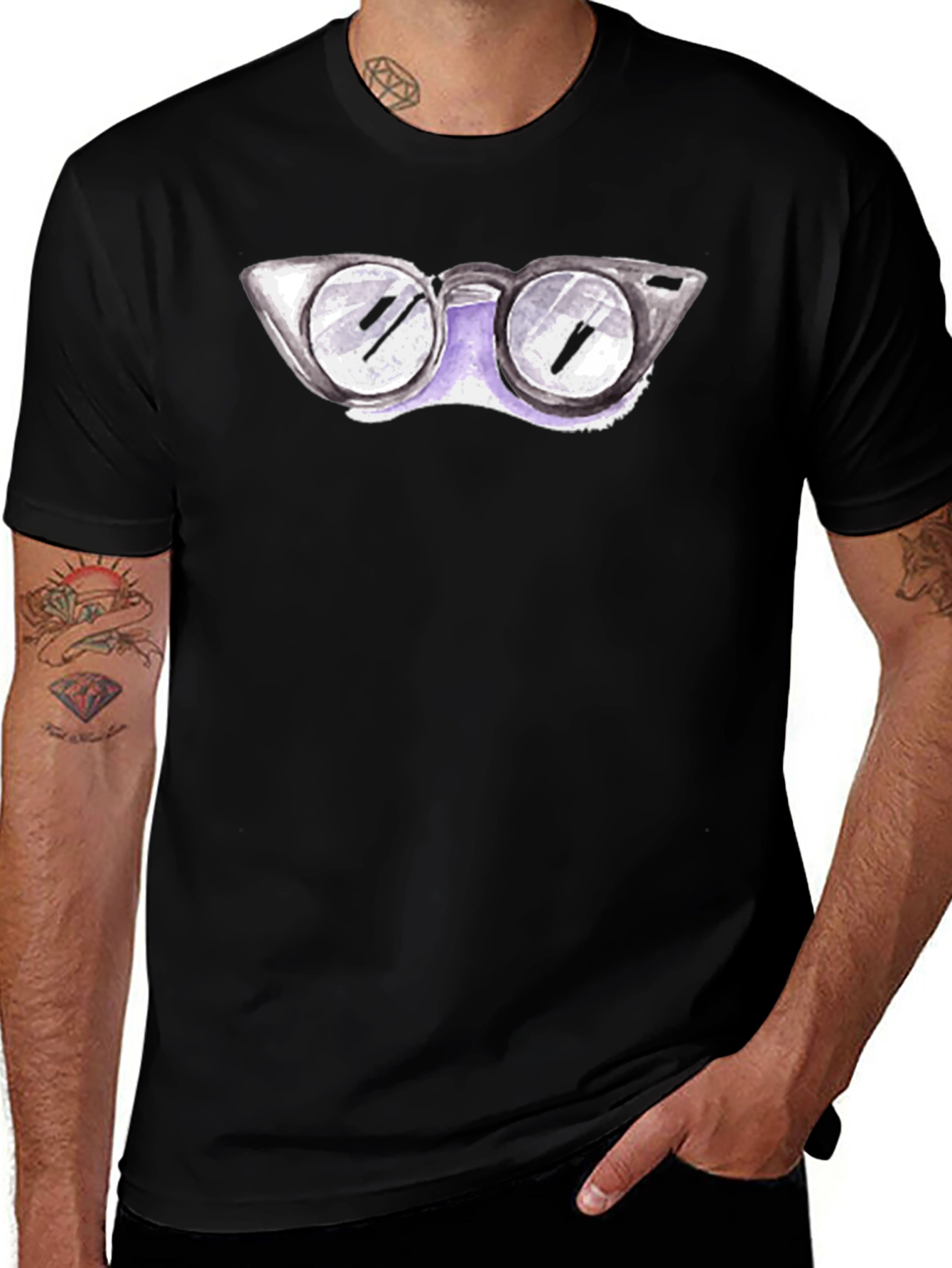 Variant 5 of Hipster Glasses Graphic T-Shirt - Cool Casual Tee