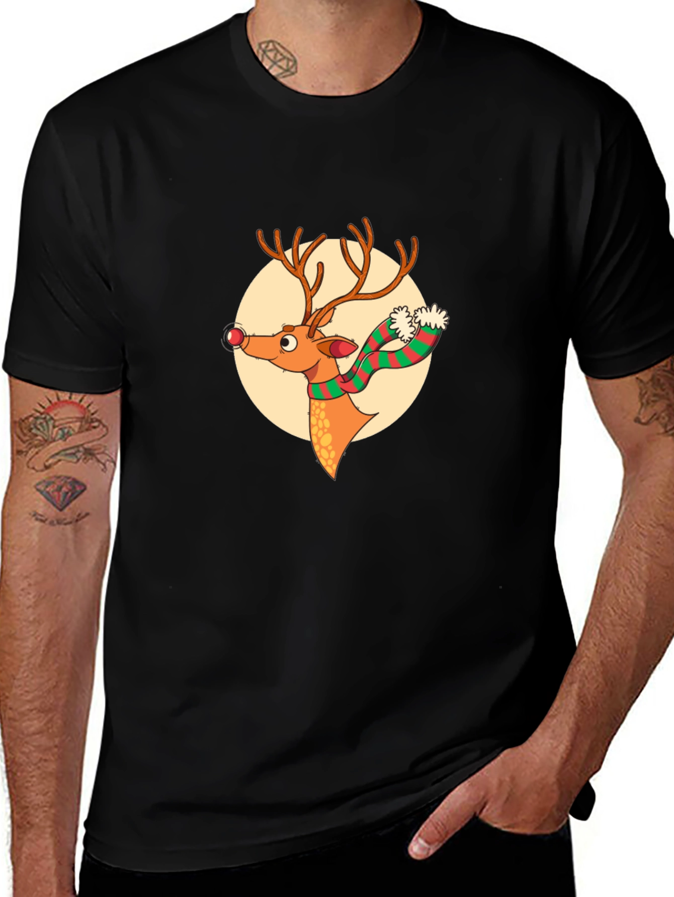 Variant 14 of Festive Reindeer Graphic Tee - Holiday Style