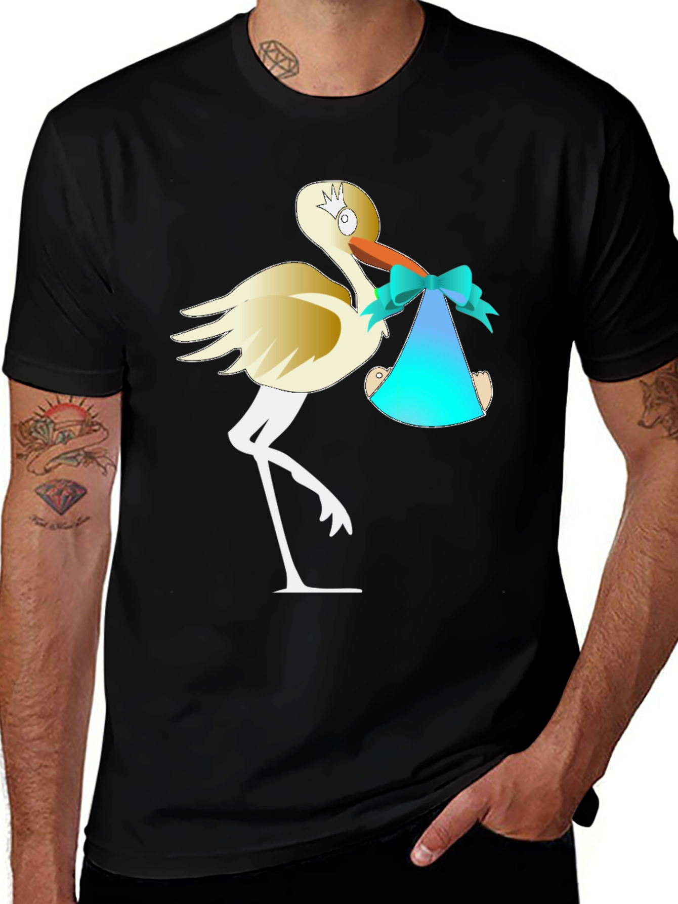 Variant 17 of Stork Baby Announcement T-Shirt