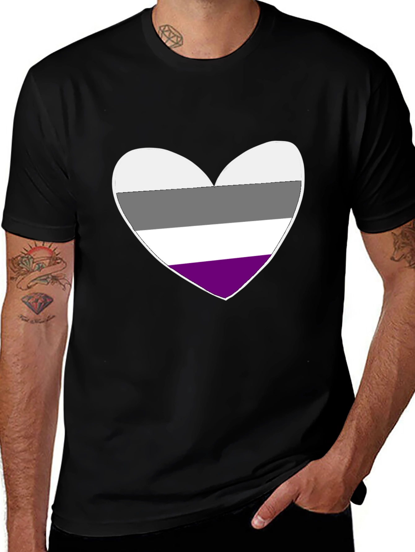 Asexual Pride Heart T-Shirt - Love & Identity