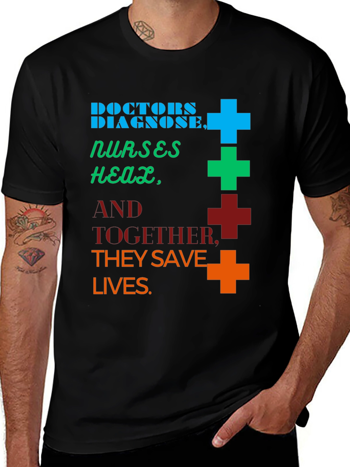Variant 2 of Doctors & Nurses Save Lives Graphic Tee