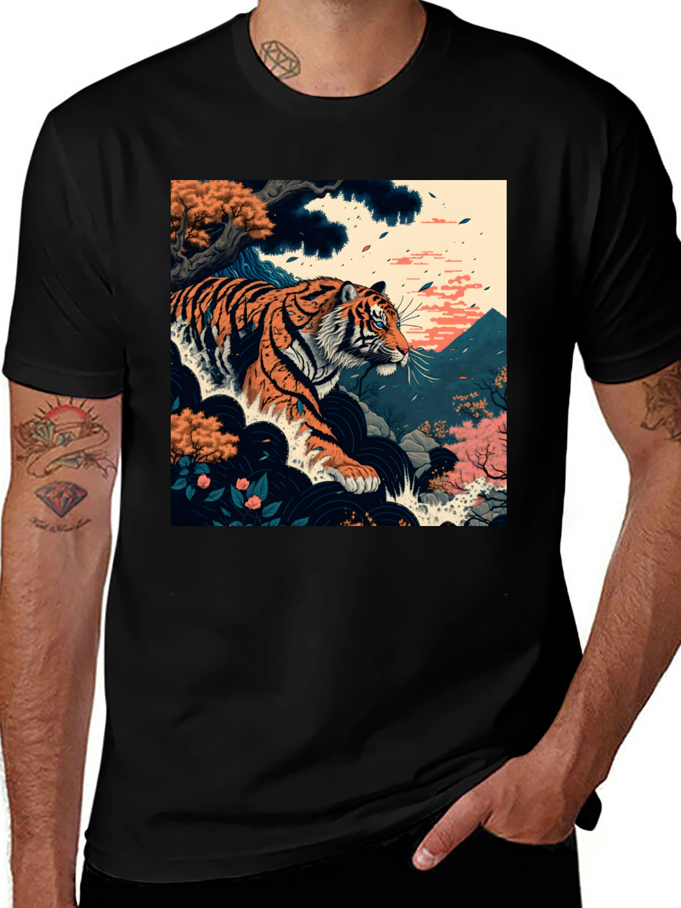 Variant 13 of Tiger Graphic Tee - Asian Style