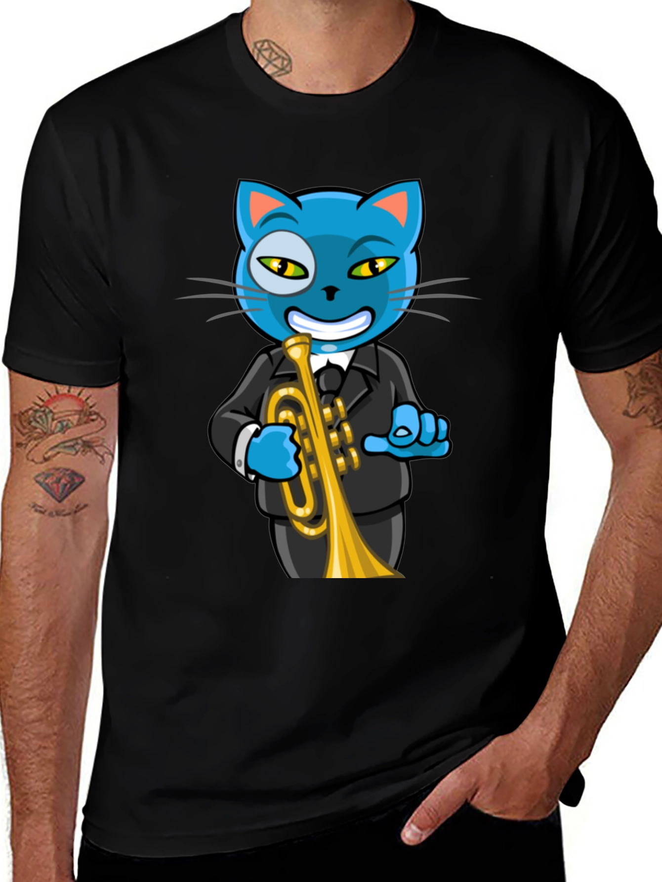Variant 15 of Cool Cat Trumpet T-Shirt