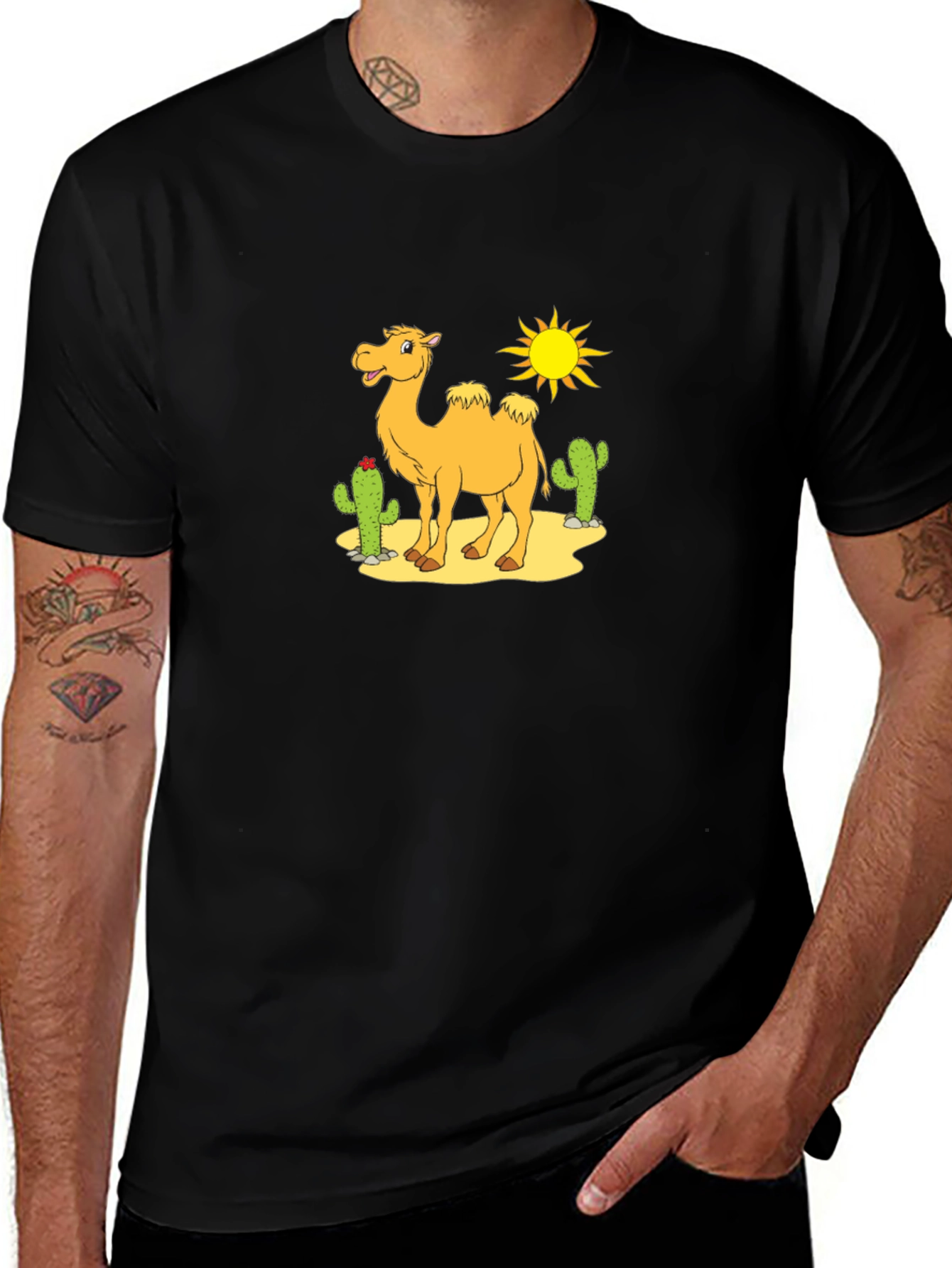 Variant 25 of Desert Camel Cartoon Graphic T-Shirt