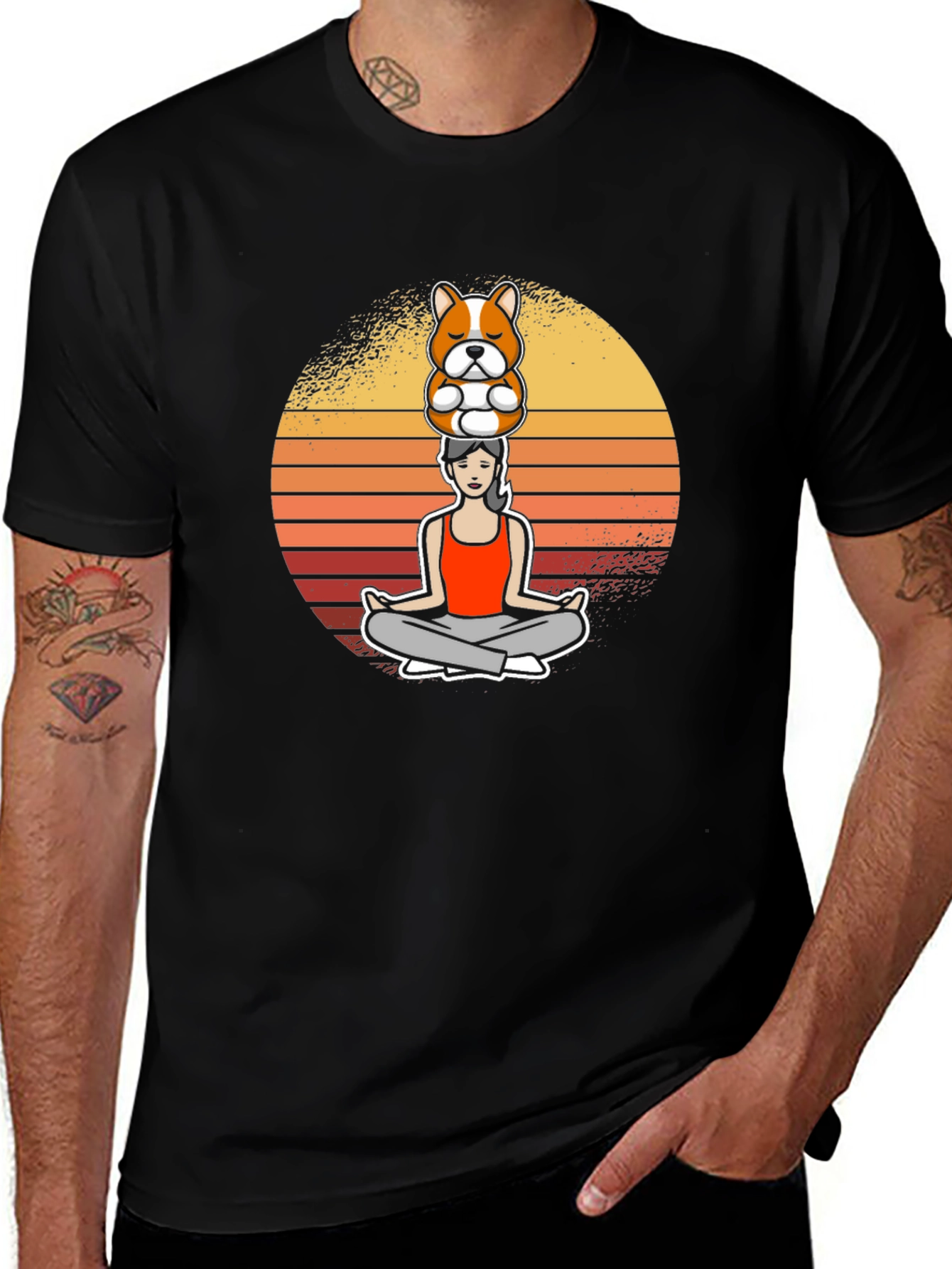 Variant 20 of Yoga Dog Stack T-Shirt