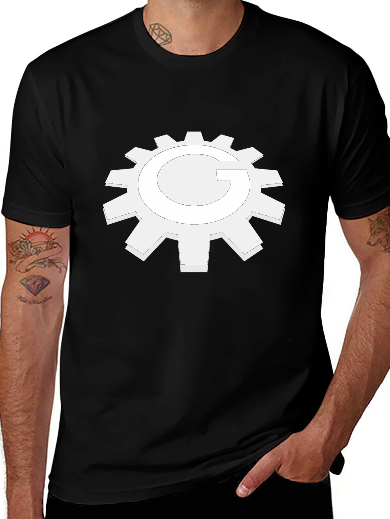 Variant 8 of Gear G Graphic Tee - Black Cotton Blend