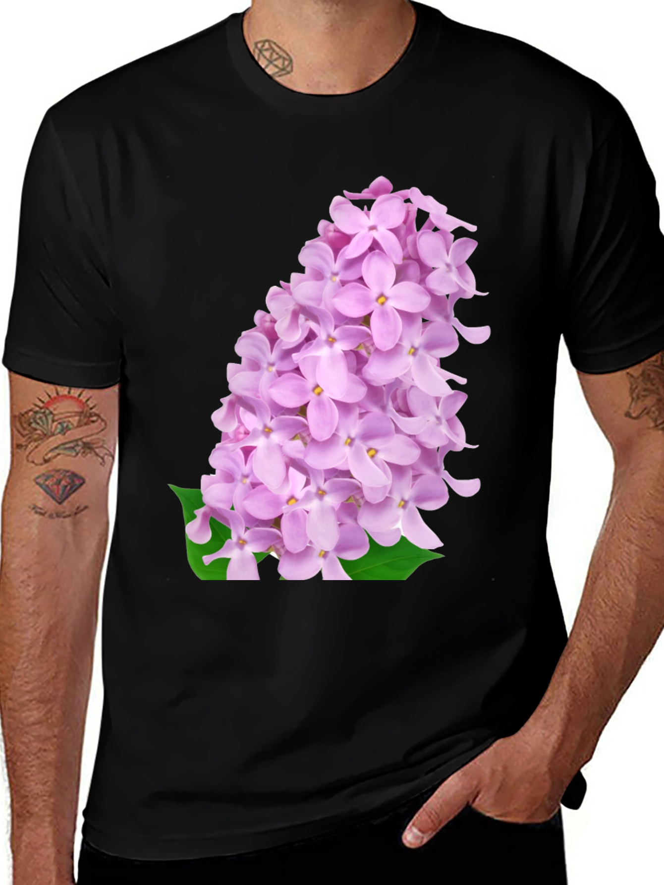Variant 16 of Lilac Blossom Black T-Shirt