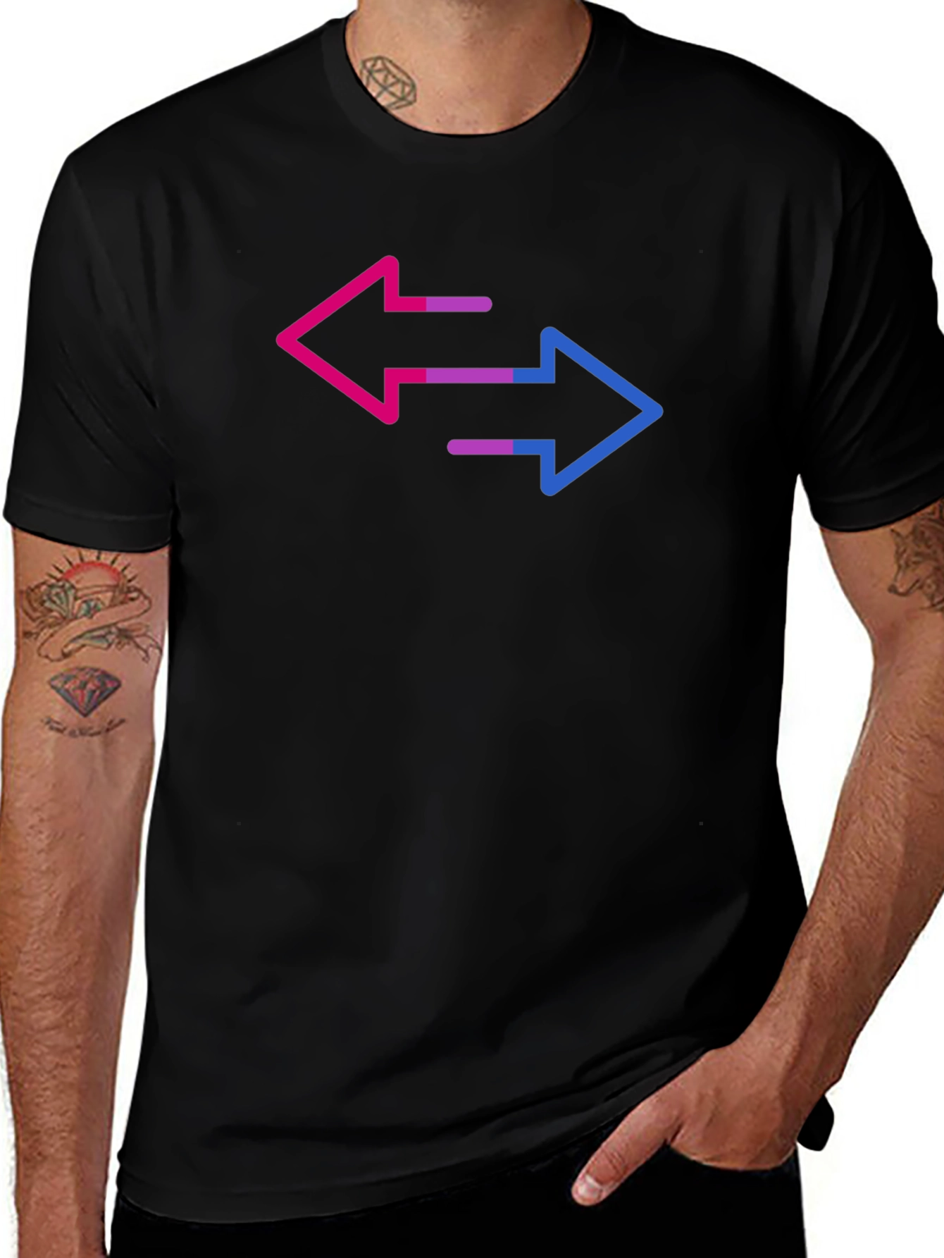 Variant 7 of Bi Pride Arrow T-Shirt - Bisexual Pride Tee