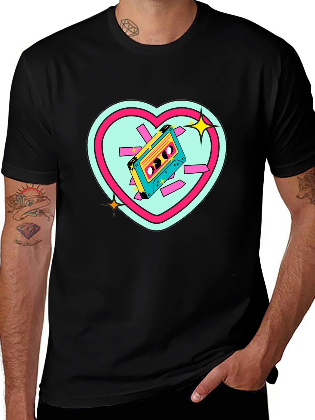 Variant 27 of Retro Cassette Heart T-Shirt