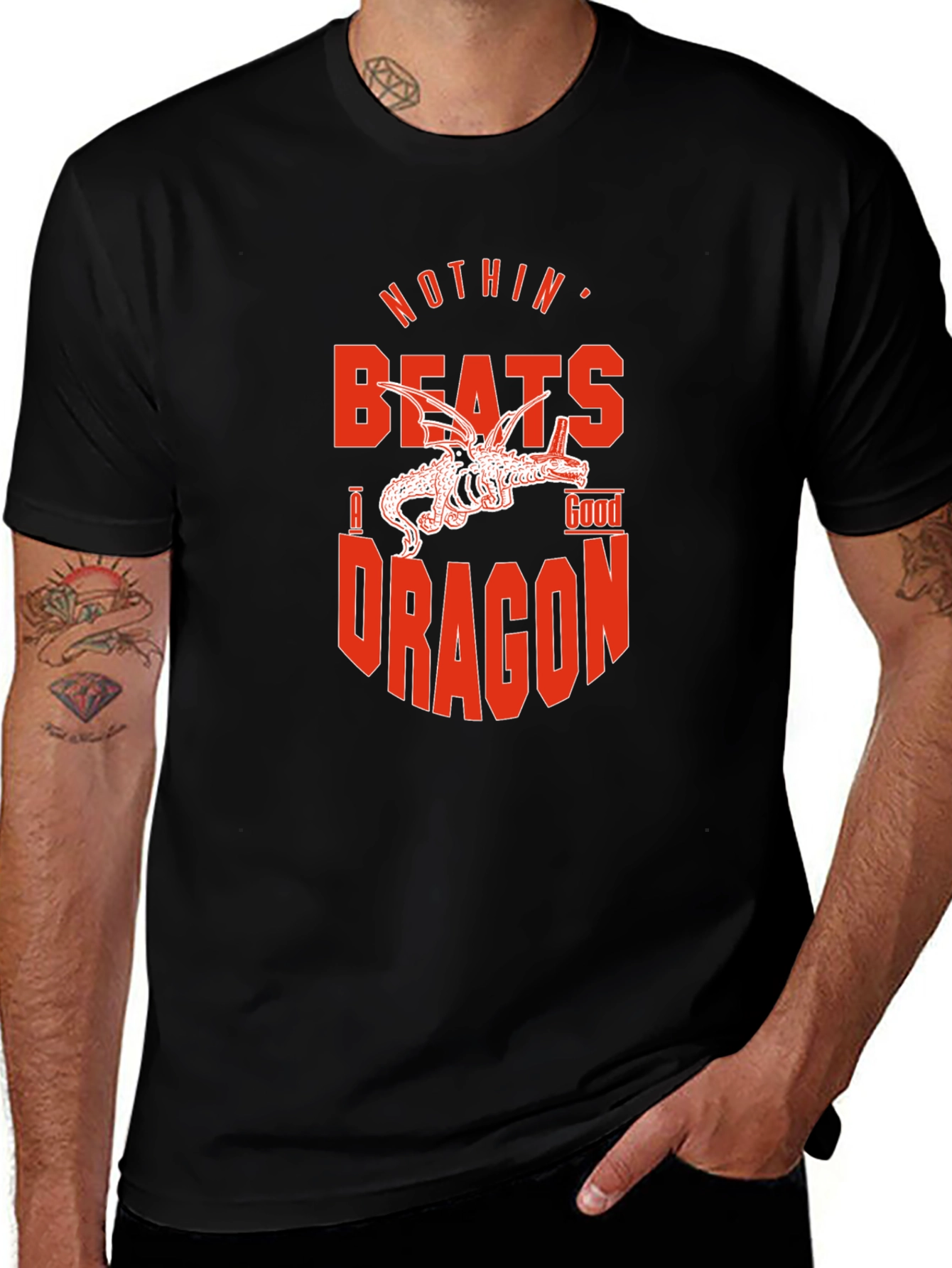 Variant 4 of Nothin' Beats a Good Dragon T-Shirt - Black