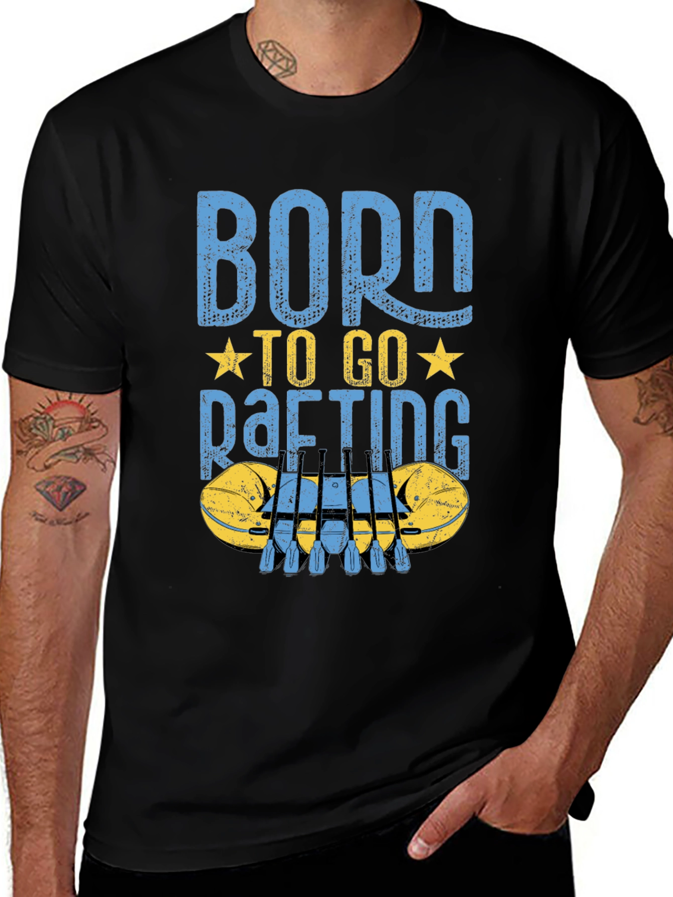 Variant 4 of Born to Rafting T-Shirt - Adventure Tee