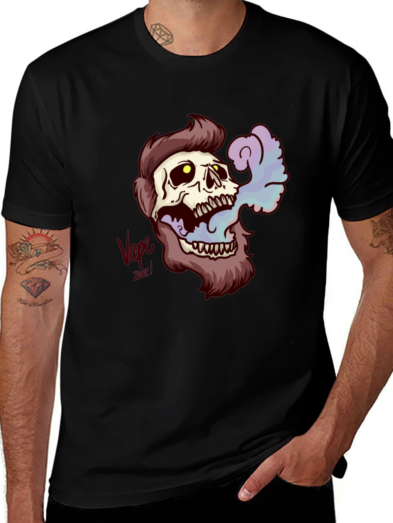 Variant 12 of Skull Graphic Black T-Shirt - Vapor Style