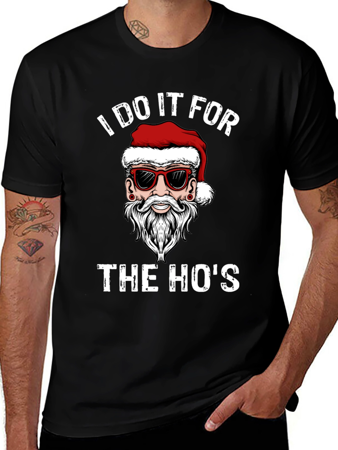 Variant 2 of I Do It For The Ho's Santa Graphic Tee