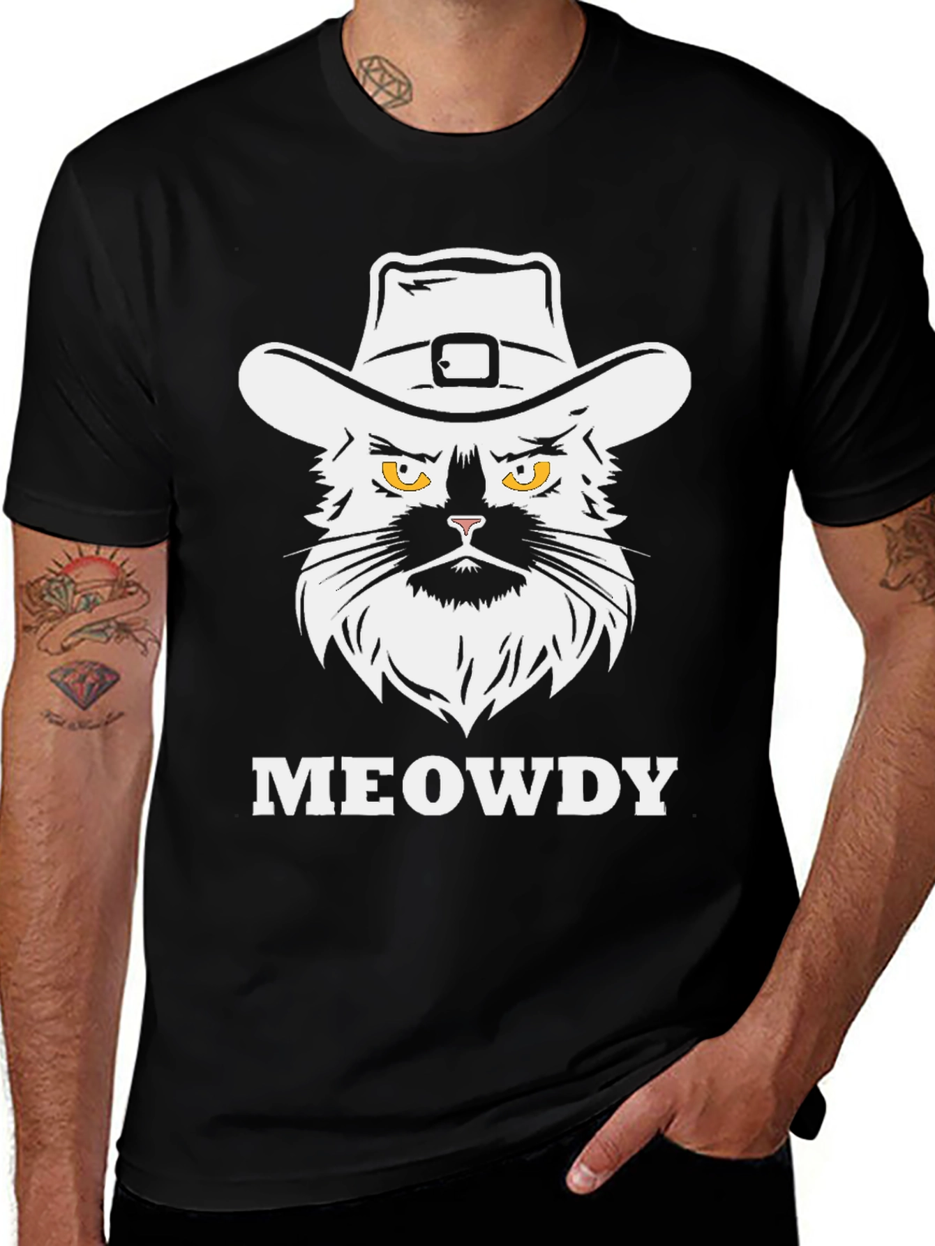 Variant 14 of Meowdy Cat Cowboy T-Shirt - Graphic Tee