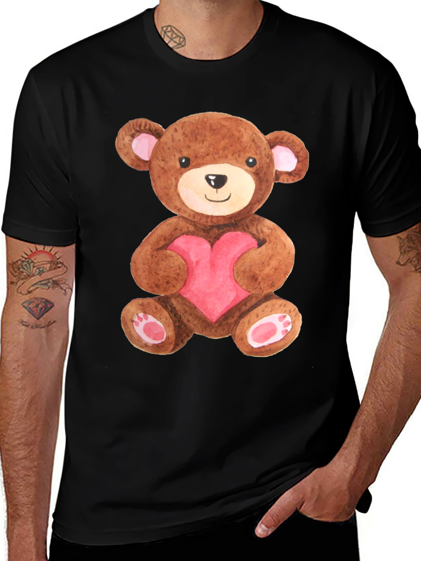 Variant 22 of Teddy Bear Heart Graphic Tee - Cute & Comfy