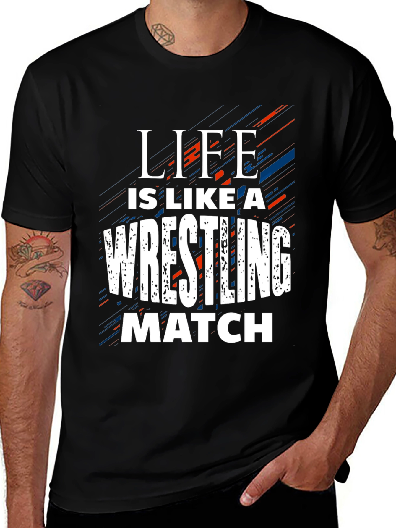 Variant 16 of Wrestling Match Life Quote Black T-Shirt