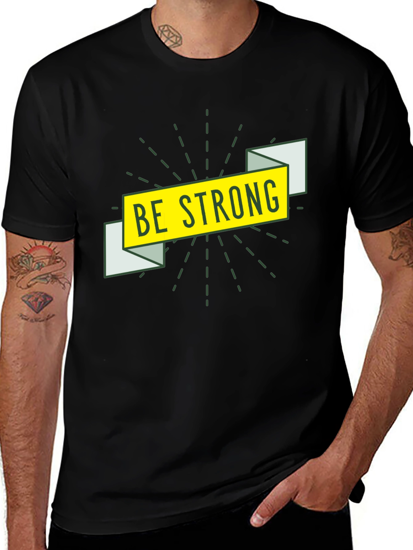 Variant 16 of Be Strong Graphic Tee - Black