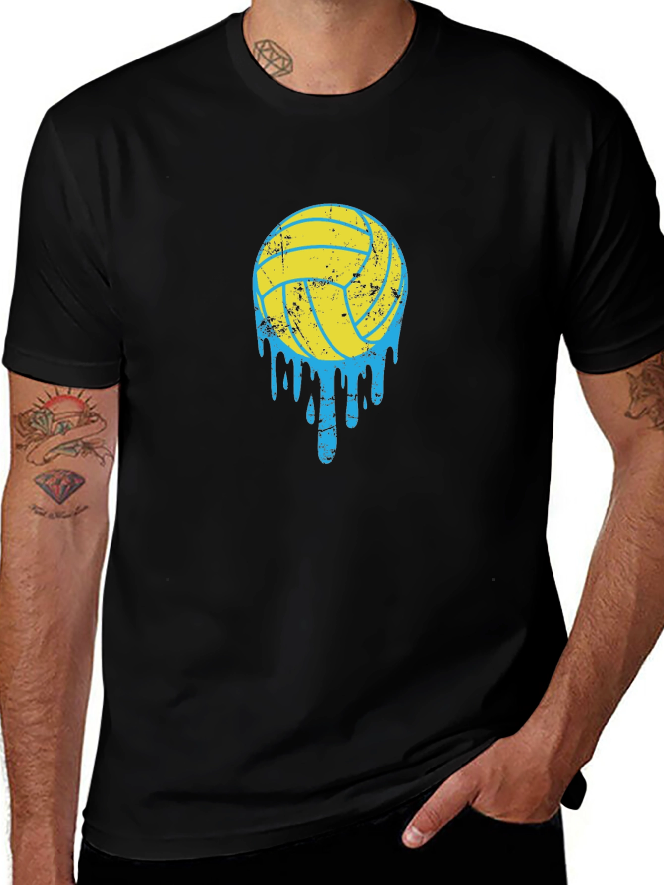 Variant 26 of Volleyball Drip Graphic Tee - Unique Sport Shirt