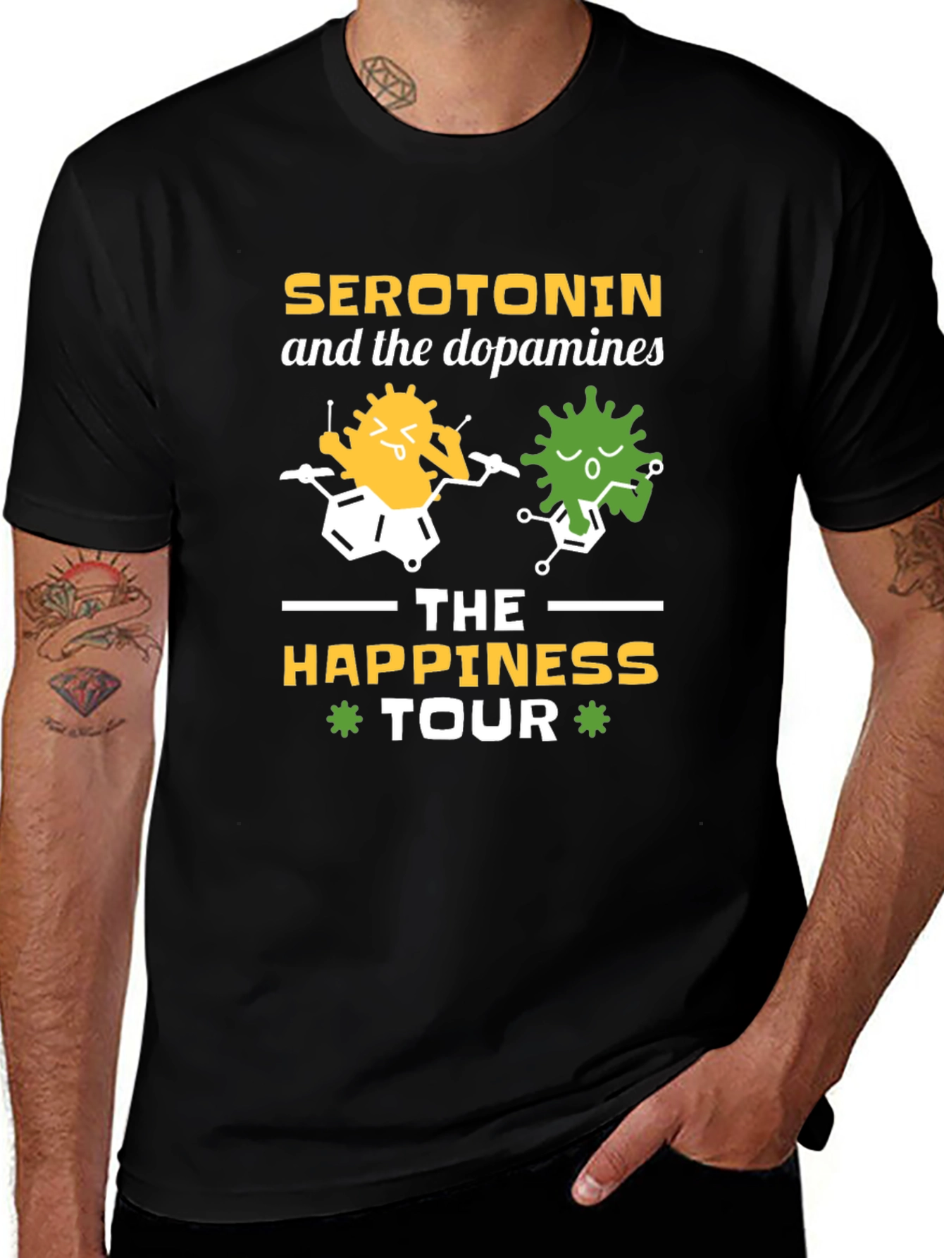 Variant 16 of Serotonin Dopamine Happiness Tour T-Shirt