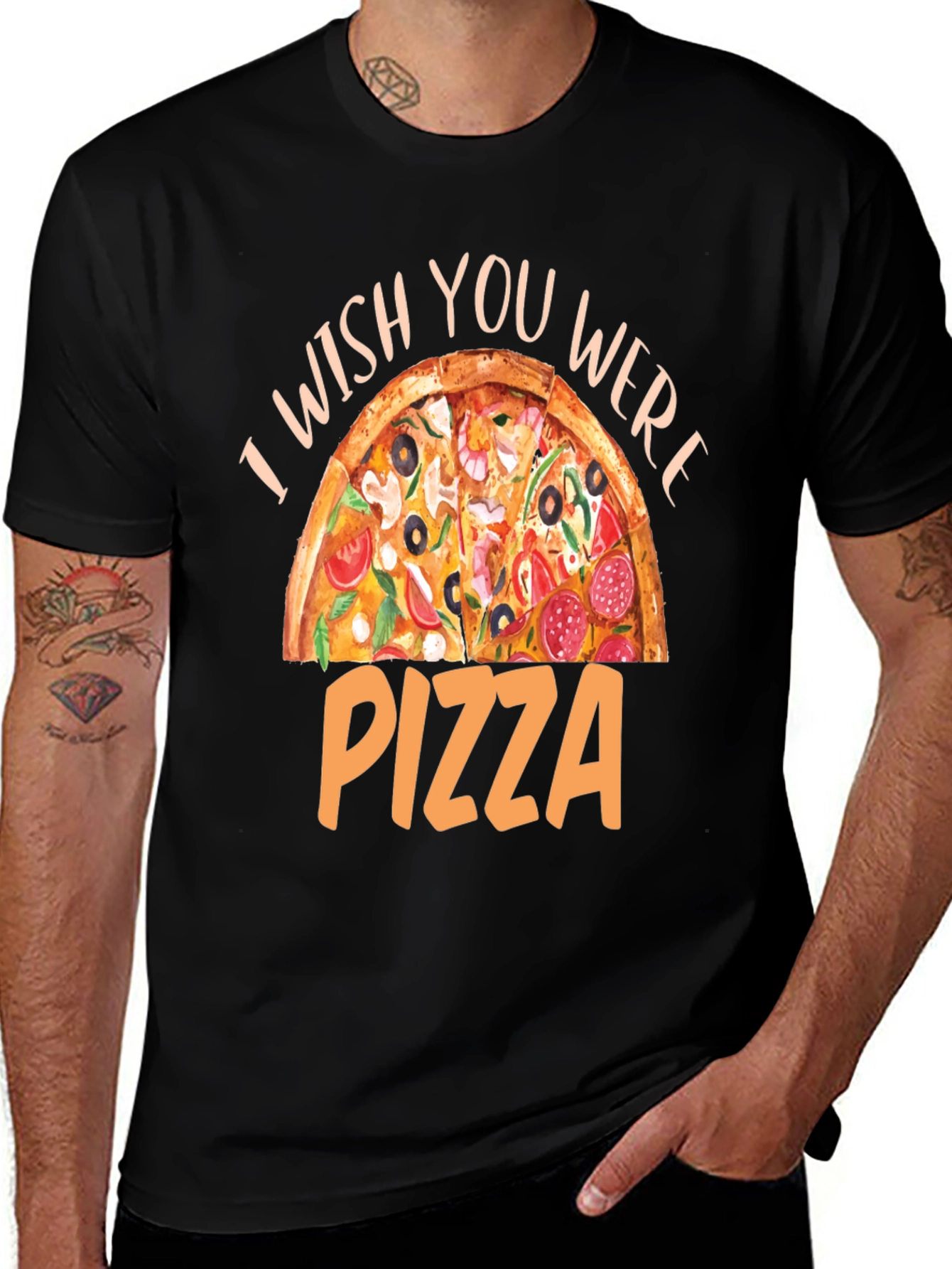 Variant 26 of I Wish You Were Pizza T-Shirt - Funny Foodie Tee