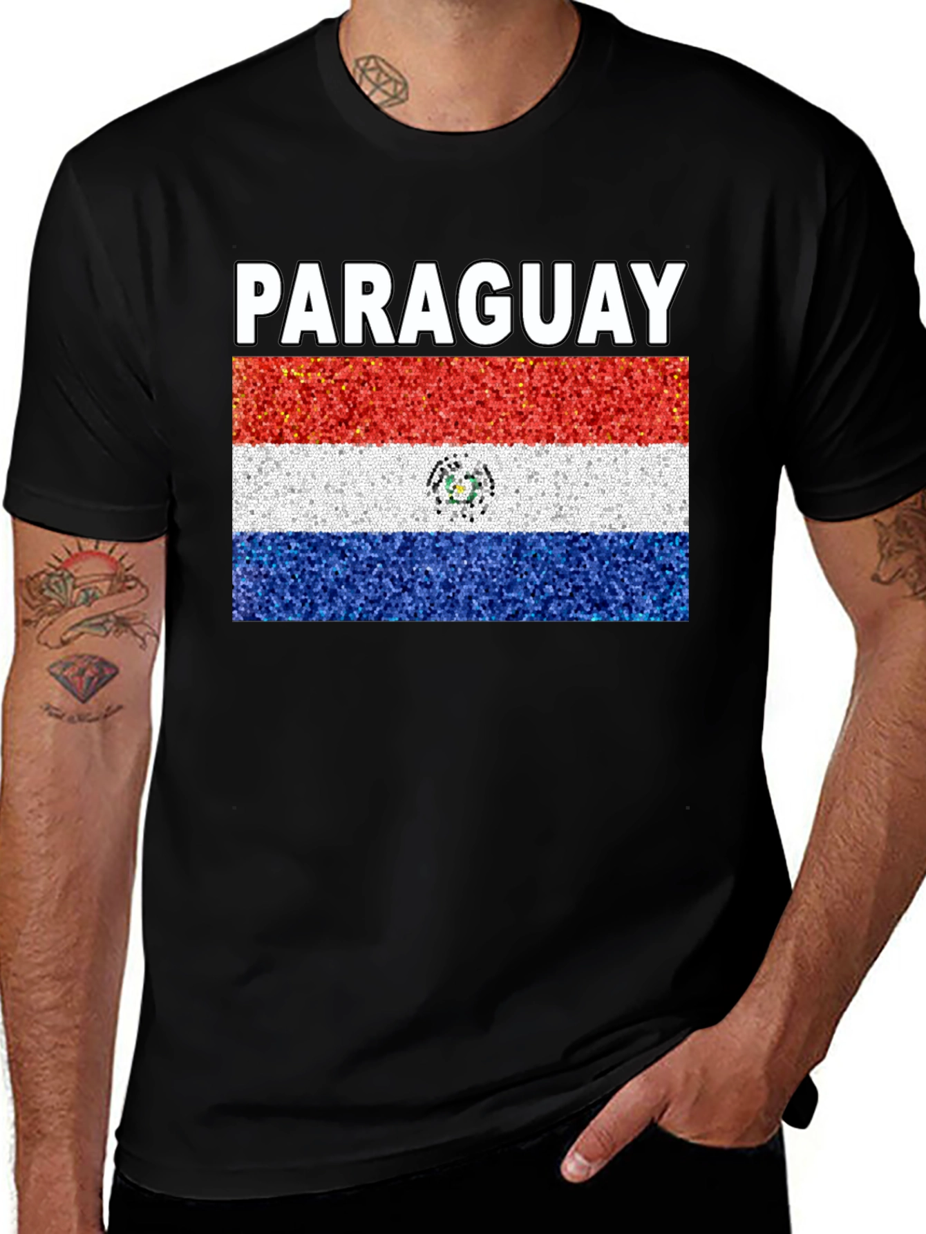 Variant 12 of Paraguay Flag T-Shirt - Patriotic Design