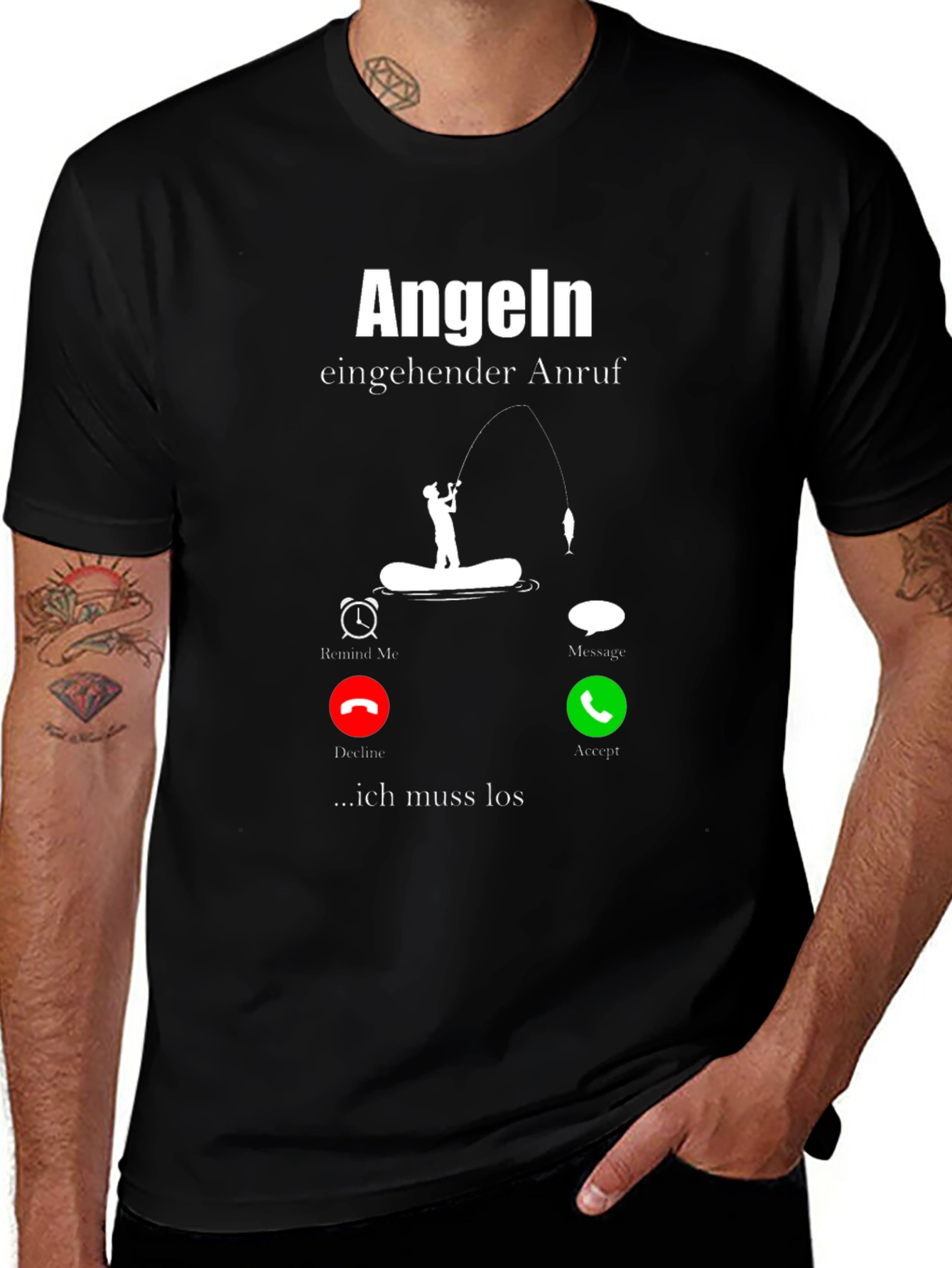 Variant 17 of Angeln Incoming Call Fishing T-Shirt
