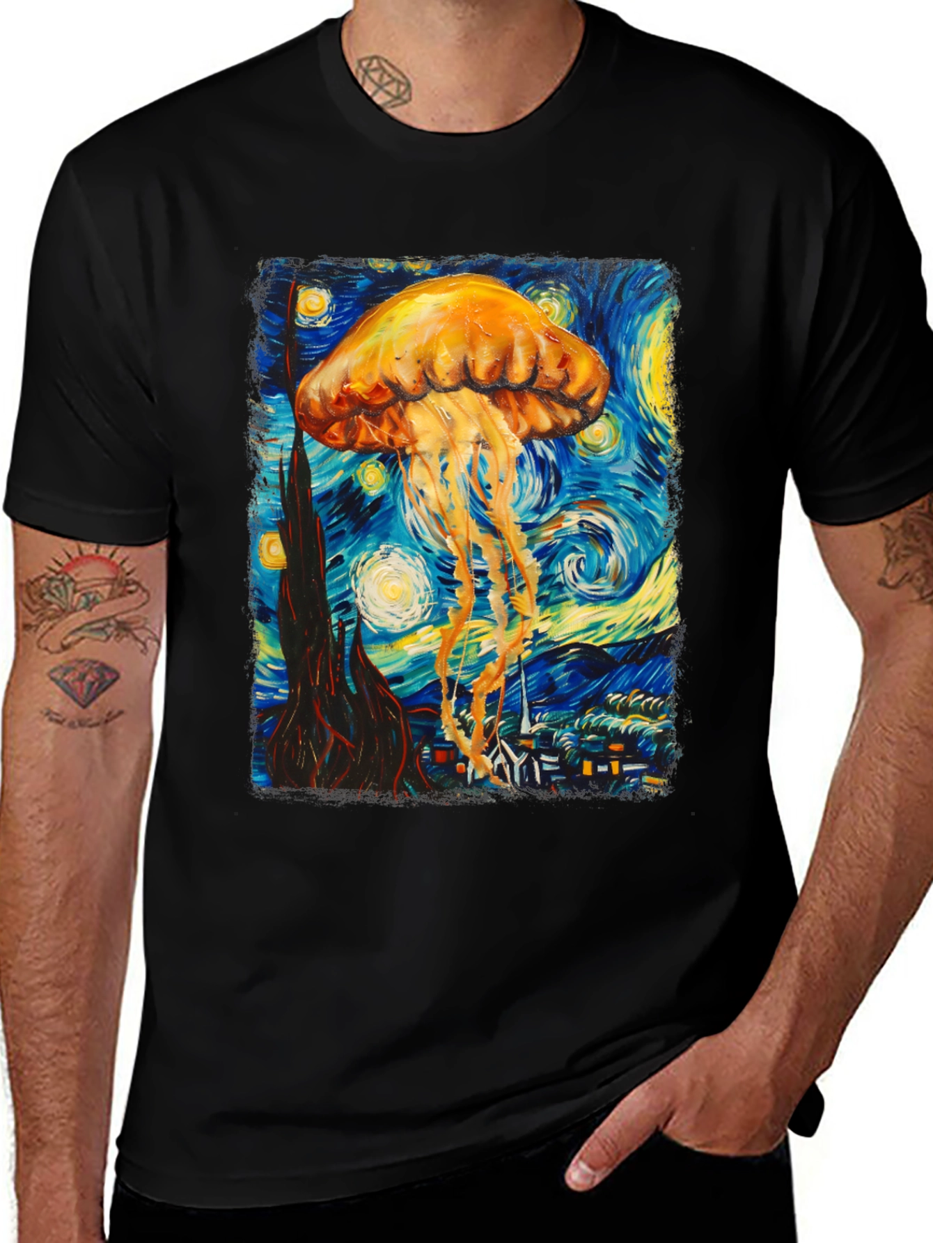 Variant 10 of Starry Jellyfish Graphic Tee