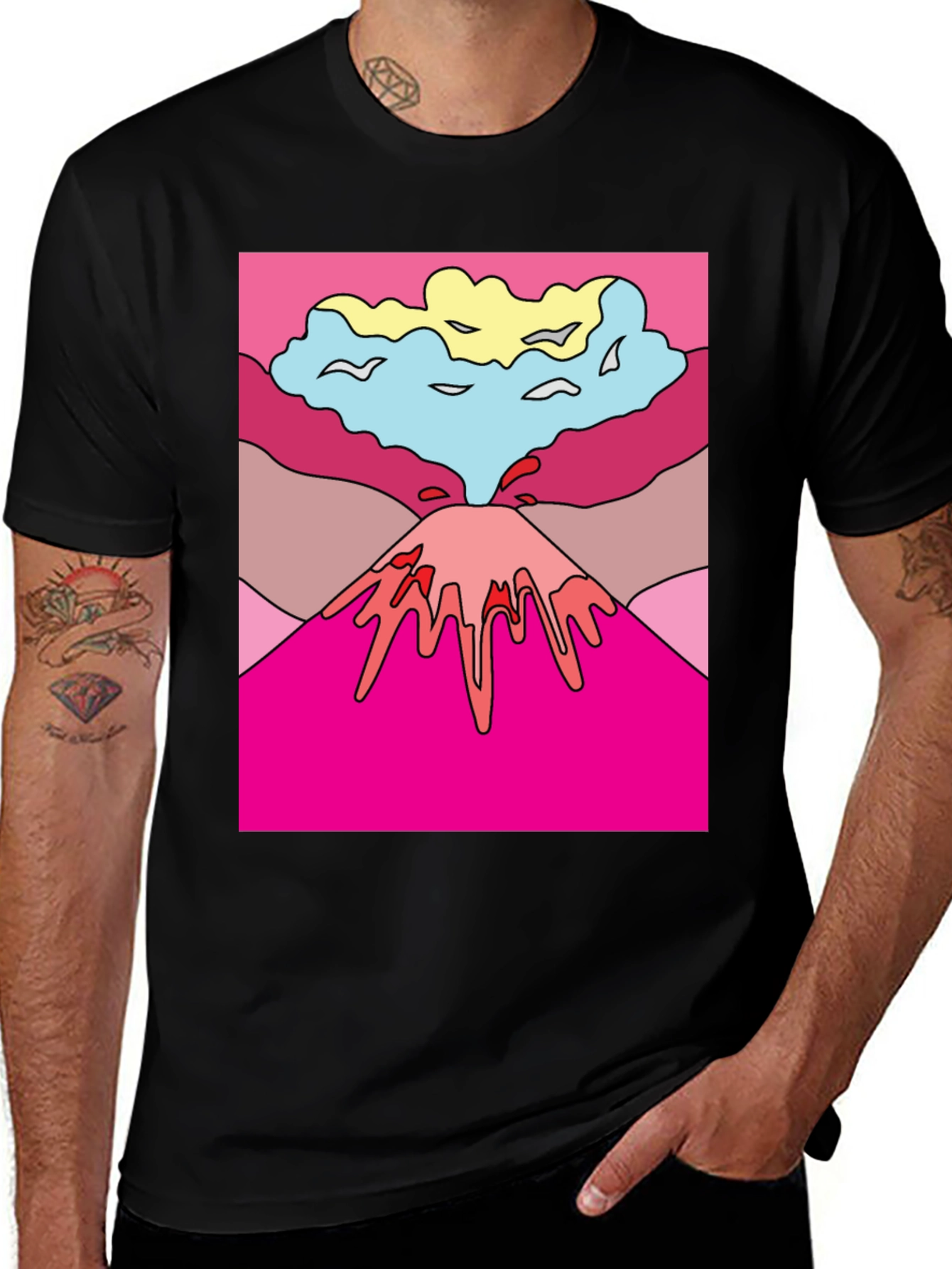 Retro Volcano Graphic T-Shirt - Eruption of Style!