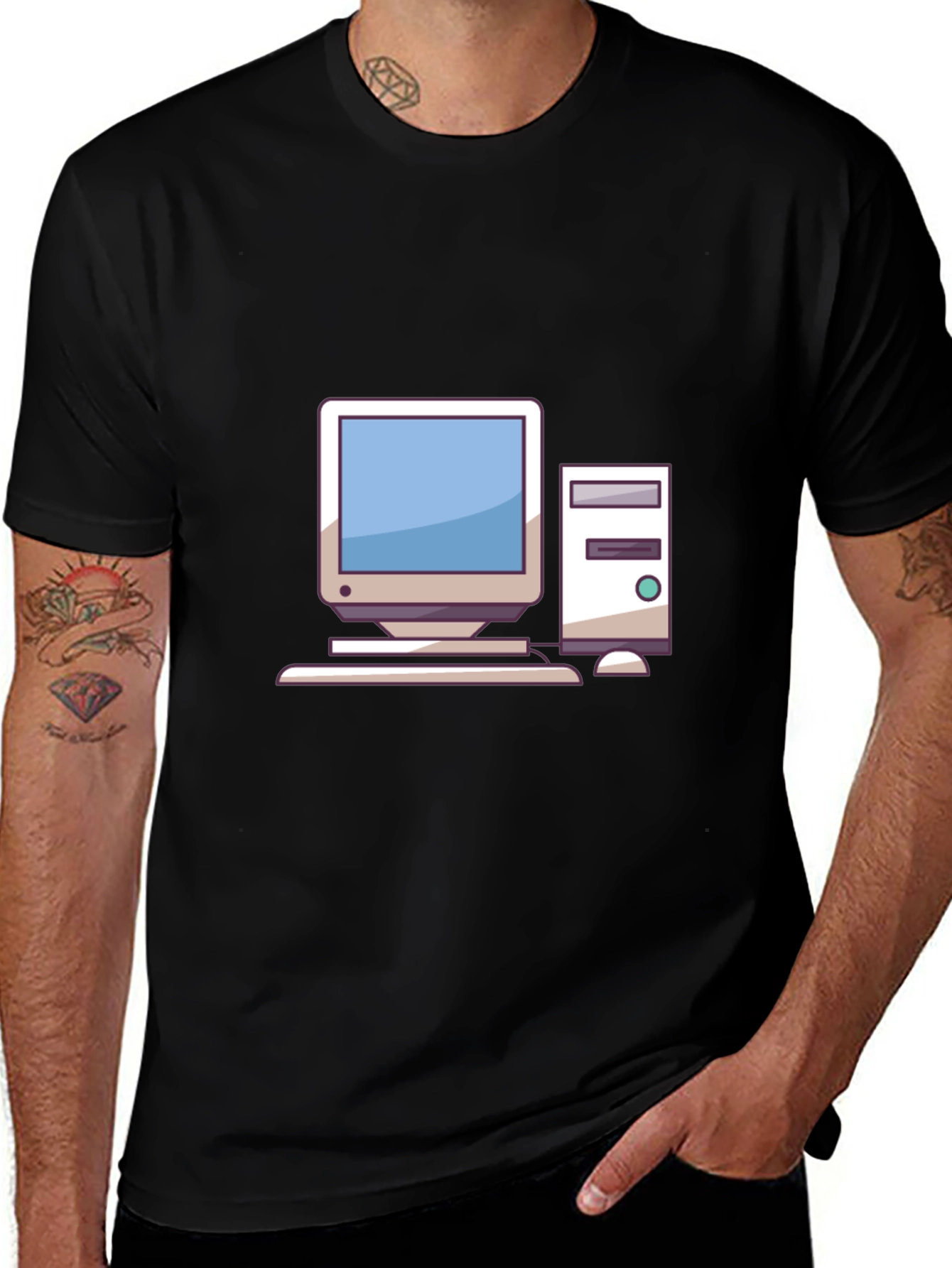 Variant 14 of Retro Computer Graphic Tee - Black