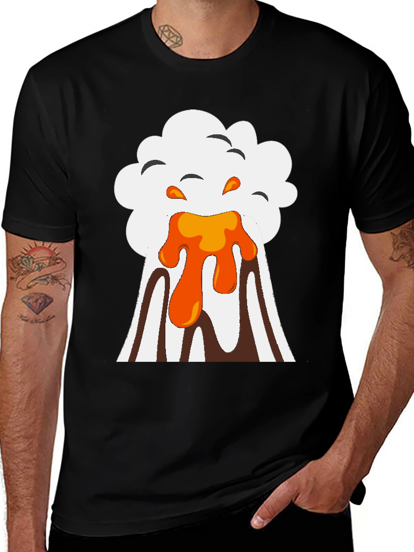 Variant 15 of Volcano Eruption Graphic Tee - Black
