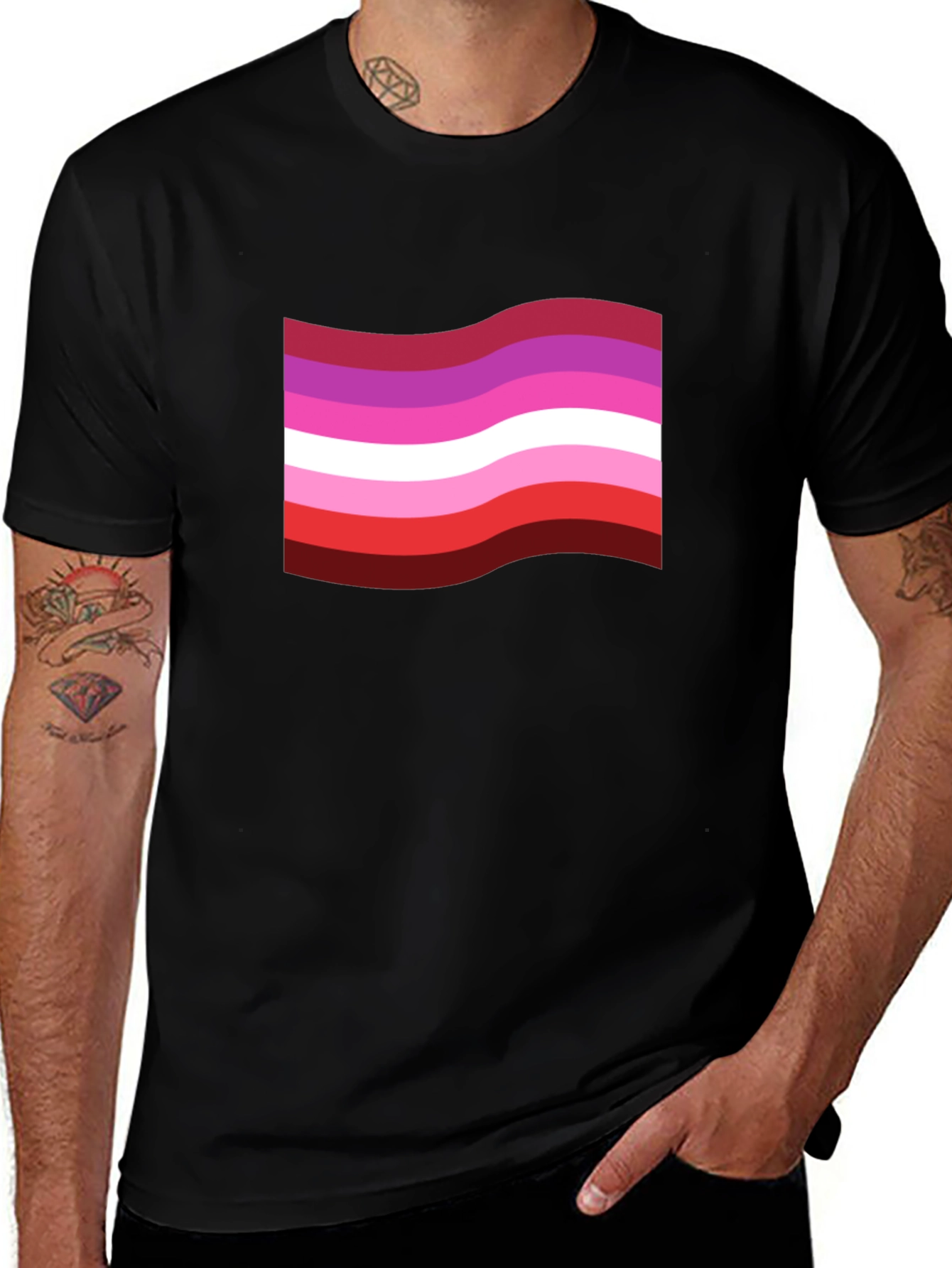 Variant 21 of Lesbian Pride Flag Graphic T-Shirt