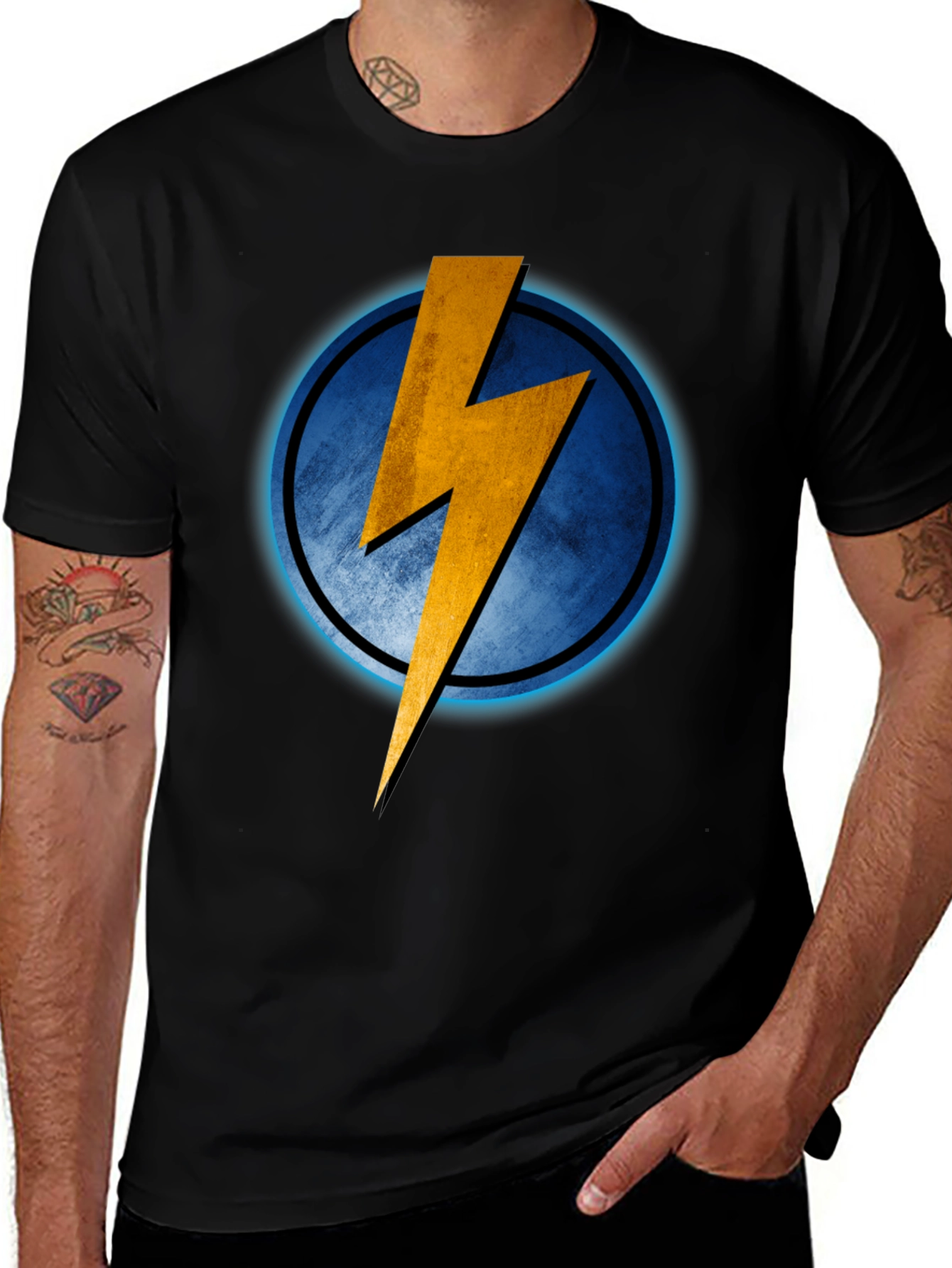 Variant 9 of Electric Bolt Graphic Tee - Black