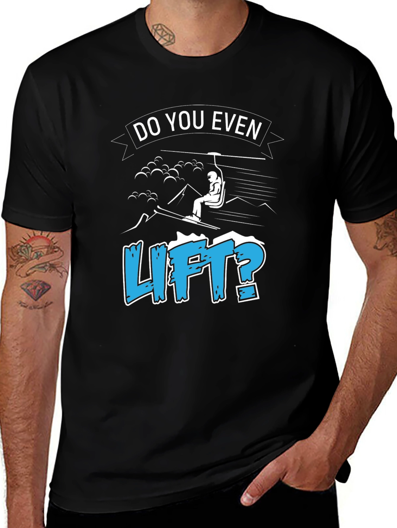 Black Do You Even Lift? Skiing T-Shirt main image