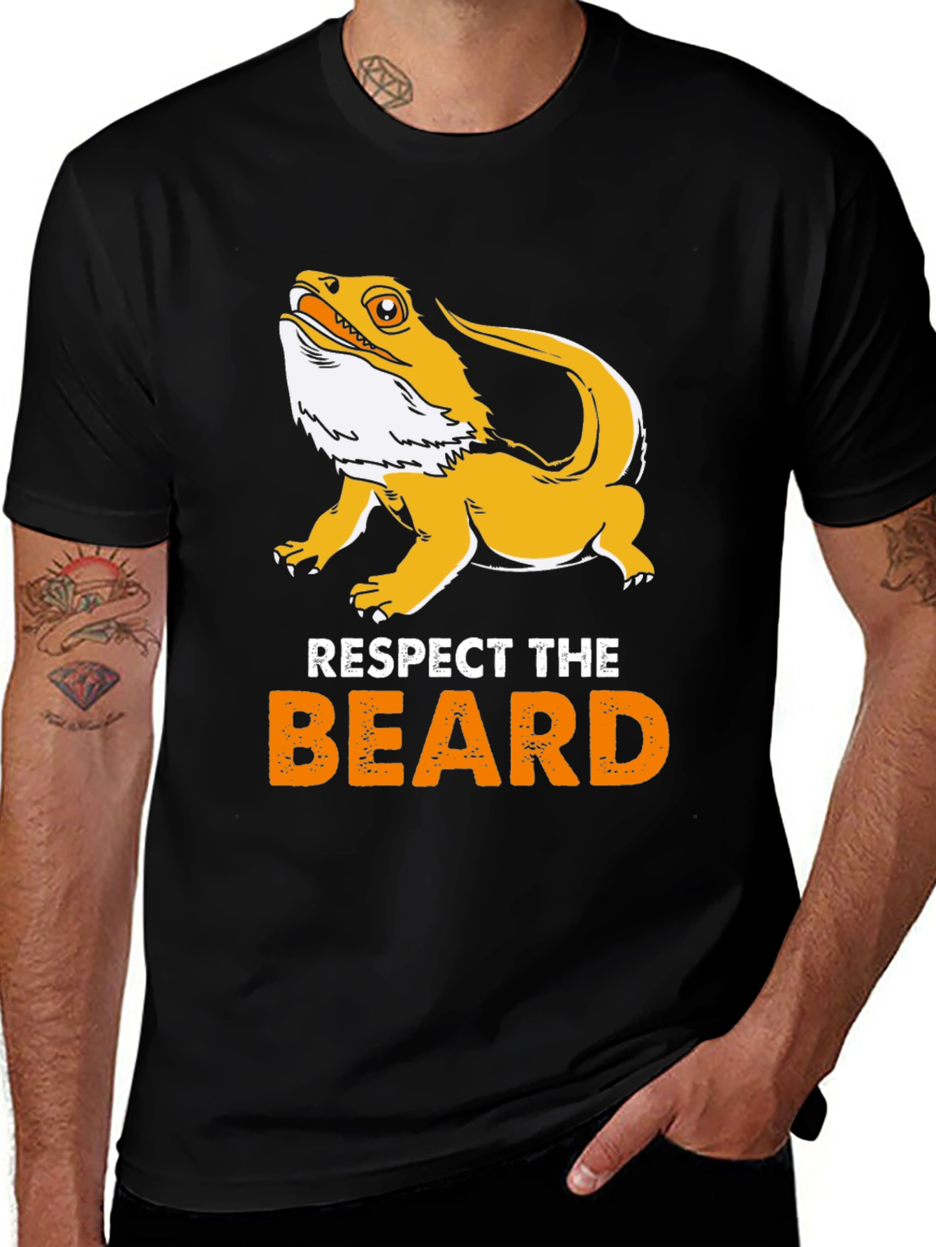 Variant 23 of Respect the Beard Bearded Dragon T-Shirt