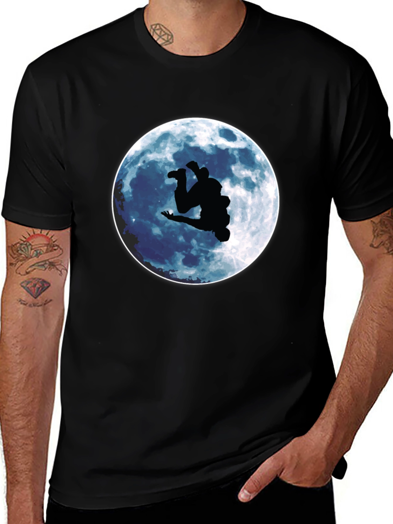 Variant 28 of Moon Silhouette Graphic T-Shirt - Black