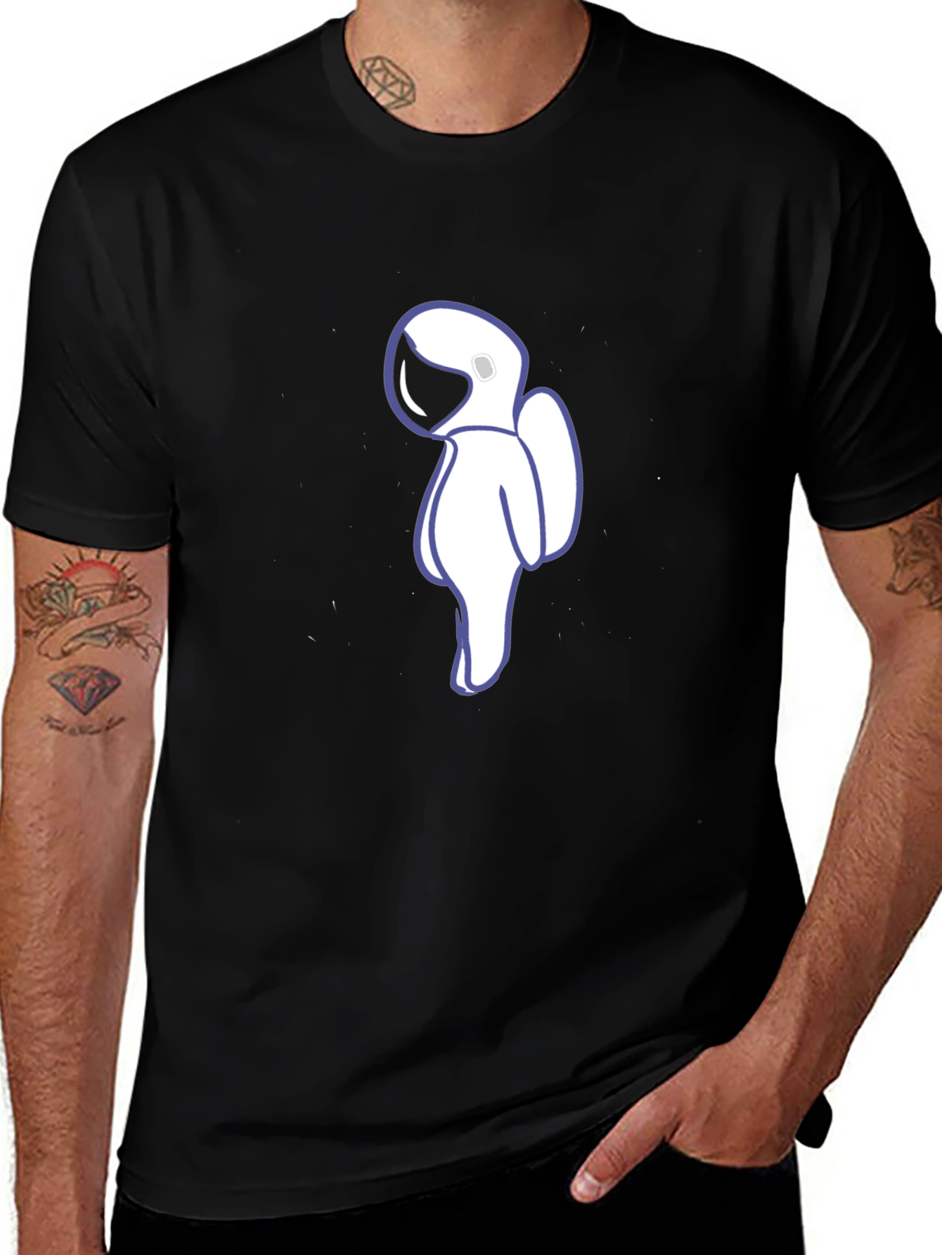 Variant 16 of Astronaut Graphic Black T-Shirt