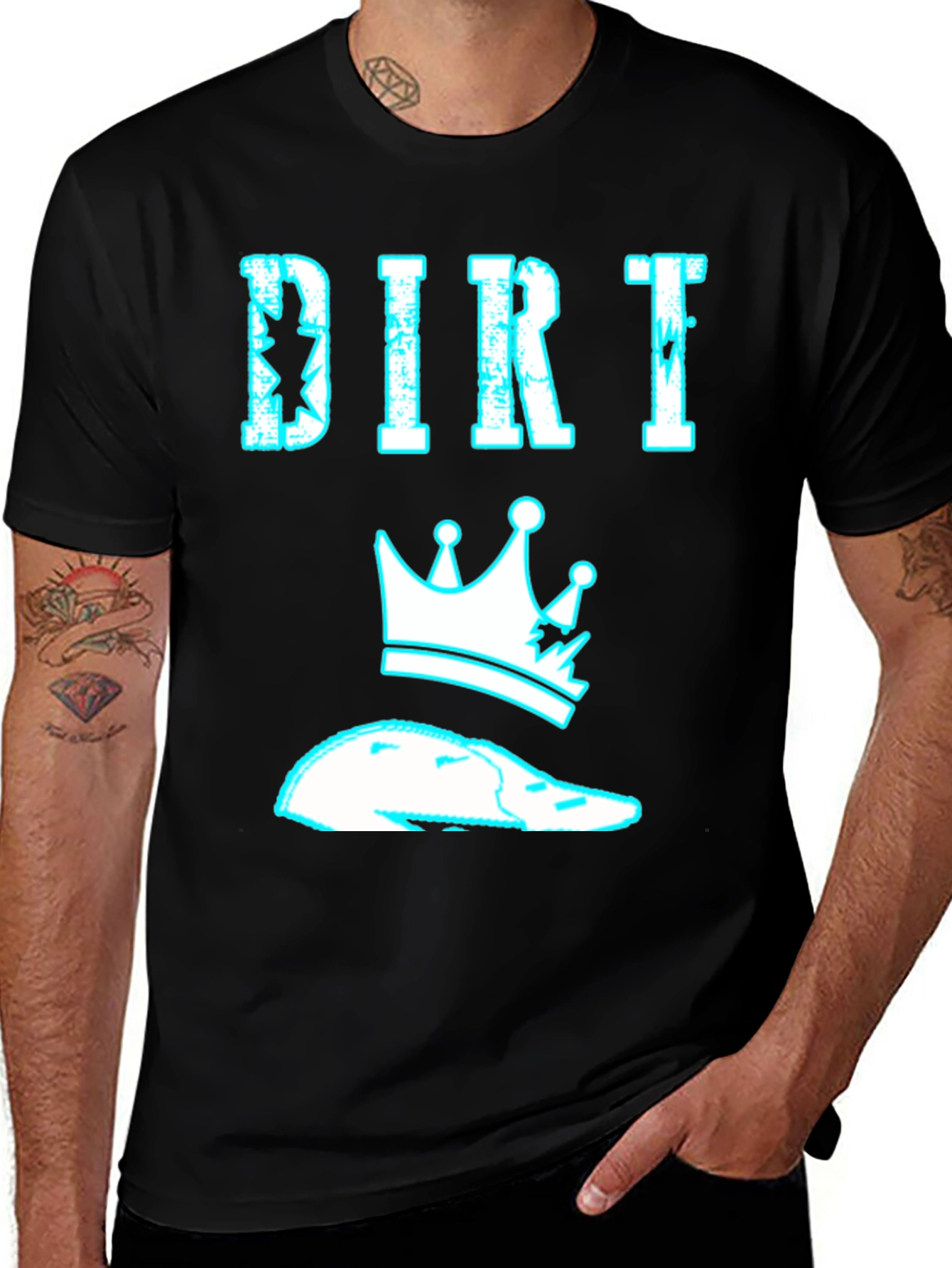 Variant 8 of Dirt Crown Graphic Tee - Black Cotton T-Shirt