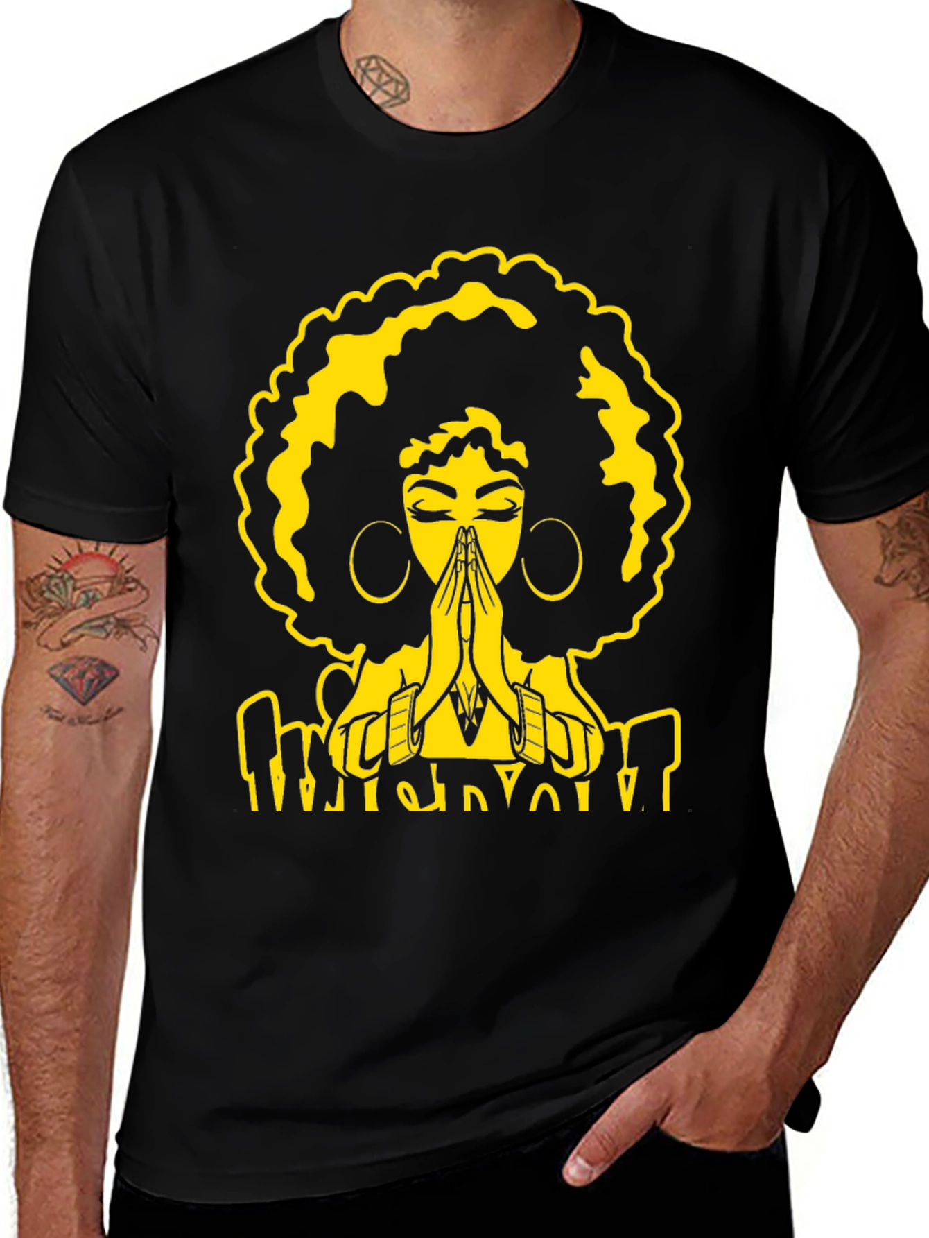 Variant 16 of Praying Afro Woman Graphic Tee