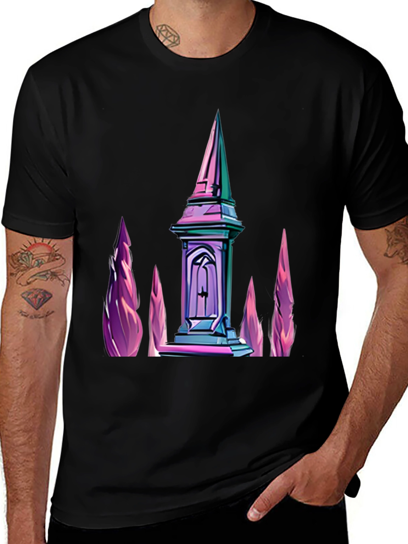 Variant 27 of Mystical Spire Graphic T-Shirt - Unisex