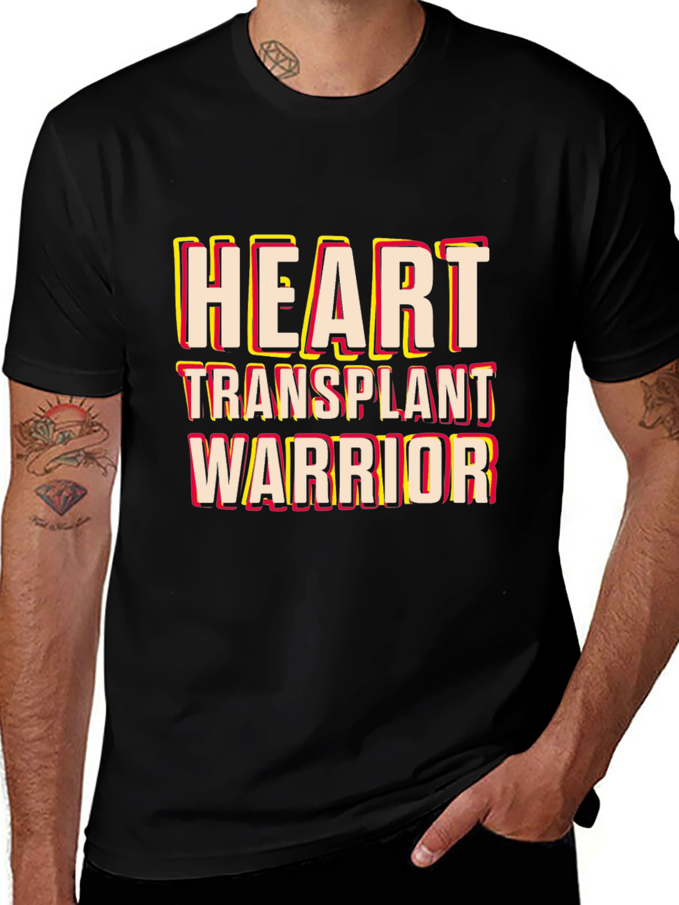 Variant 28 of Heart Transplant Warrior Black T-Shirt