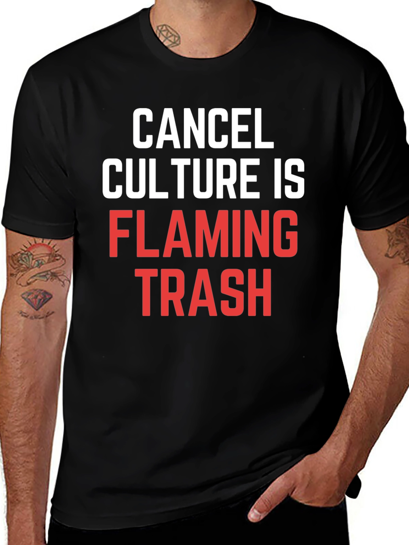 Variant 25 of Cancel Culture Flaming Trash Graphic T-Shirt