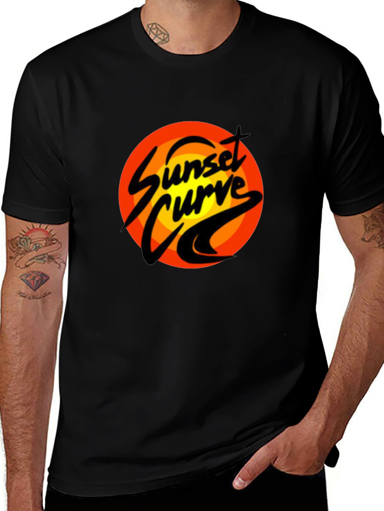 Sunset Curve Graphic T-Shirt - Retro Band Tee