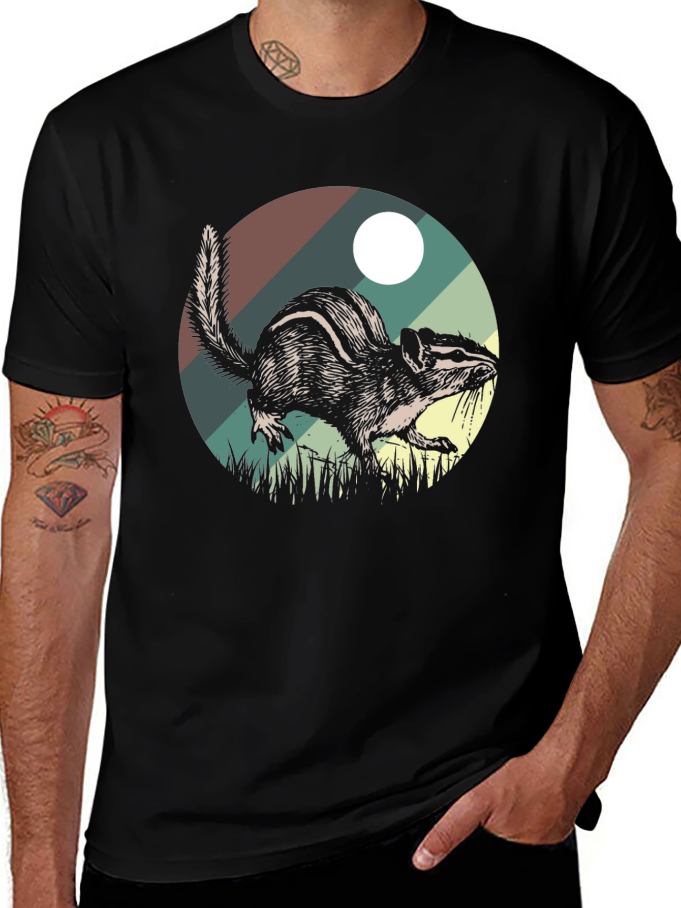 Variant 21 of Chipmunk Graphic Tee - Nature Inspired Design