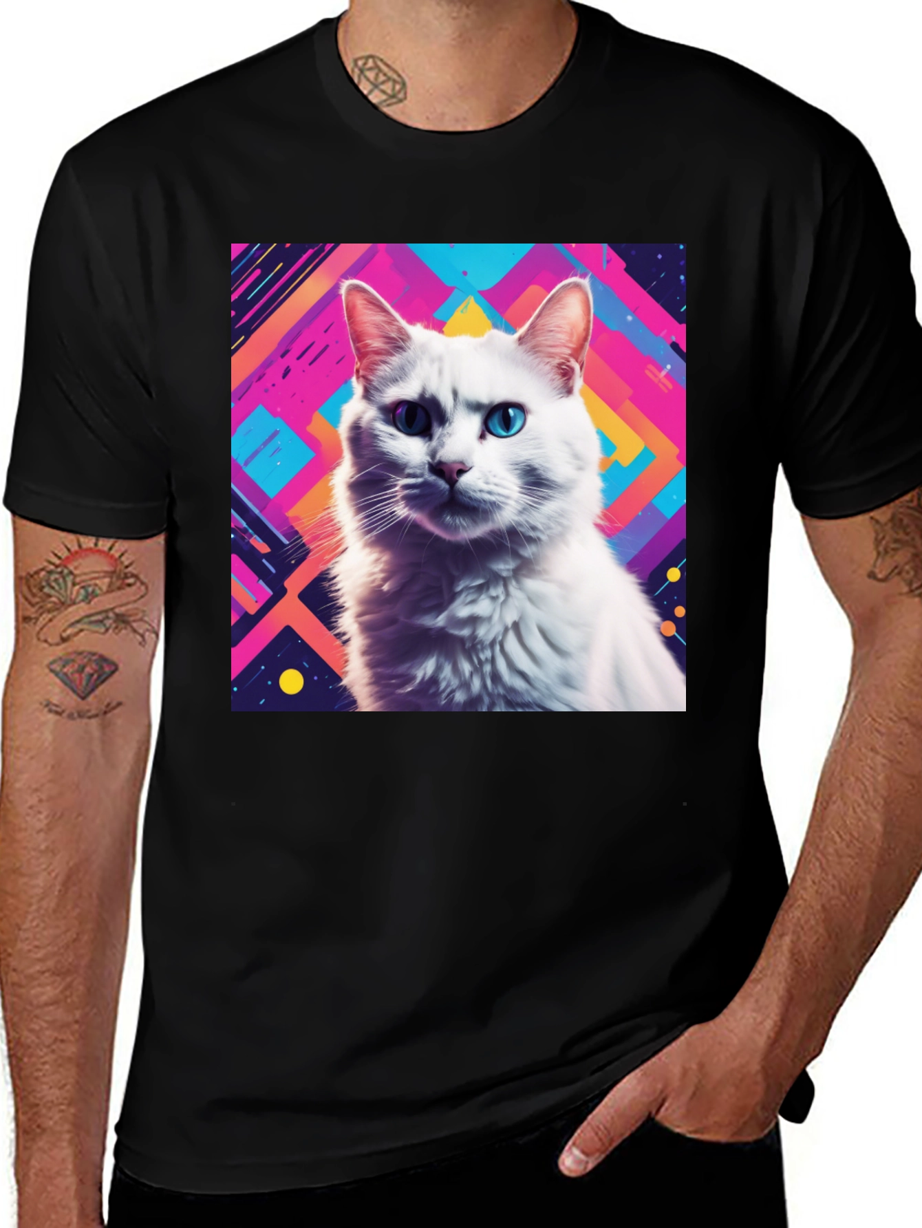 Variant 29 of Abstract Cat Graphic Tee - Stylish Unisex T-Shirt